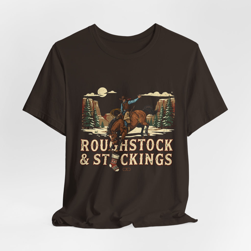 "Roughstock & Stockings" Christmas Cowboy Shirt