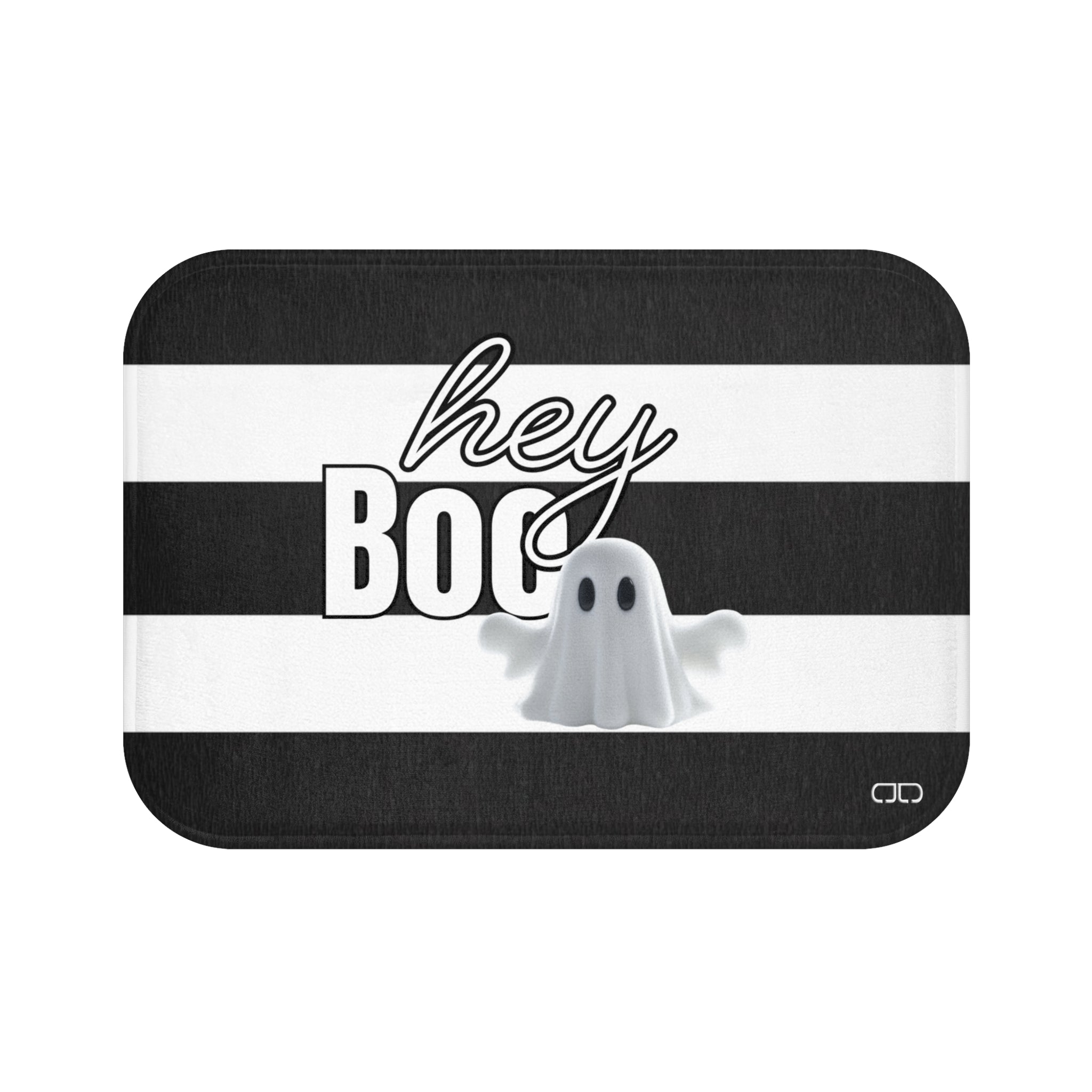 Hey Boo Halloween Bath Mat -  Ghost Design, Spooky Decor, Bathroom Accessory, Holiday Gift, Home Decor