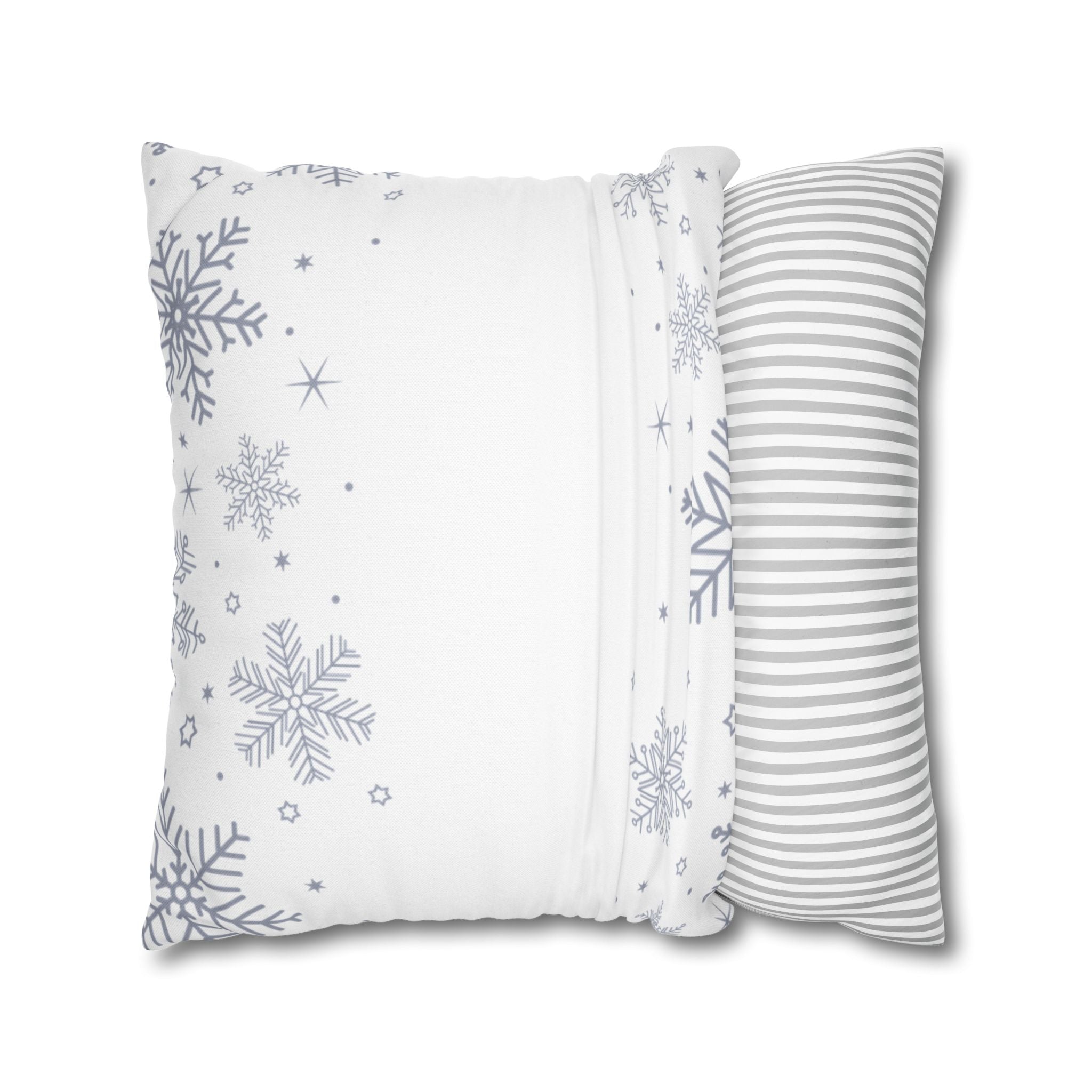 Let It Snow Holiday Pillowcase - Festive Snowflake Decorative Throw Pillow