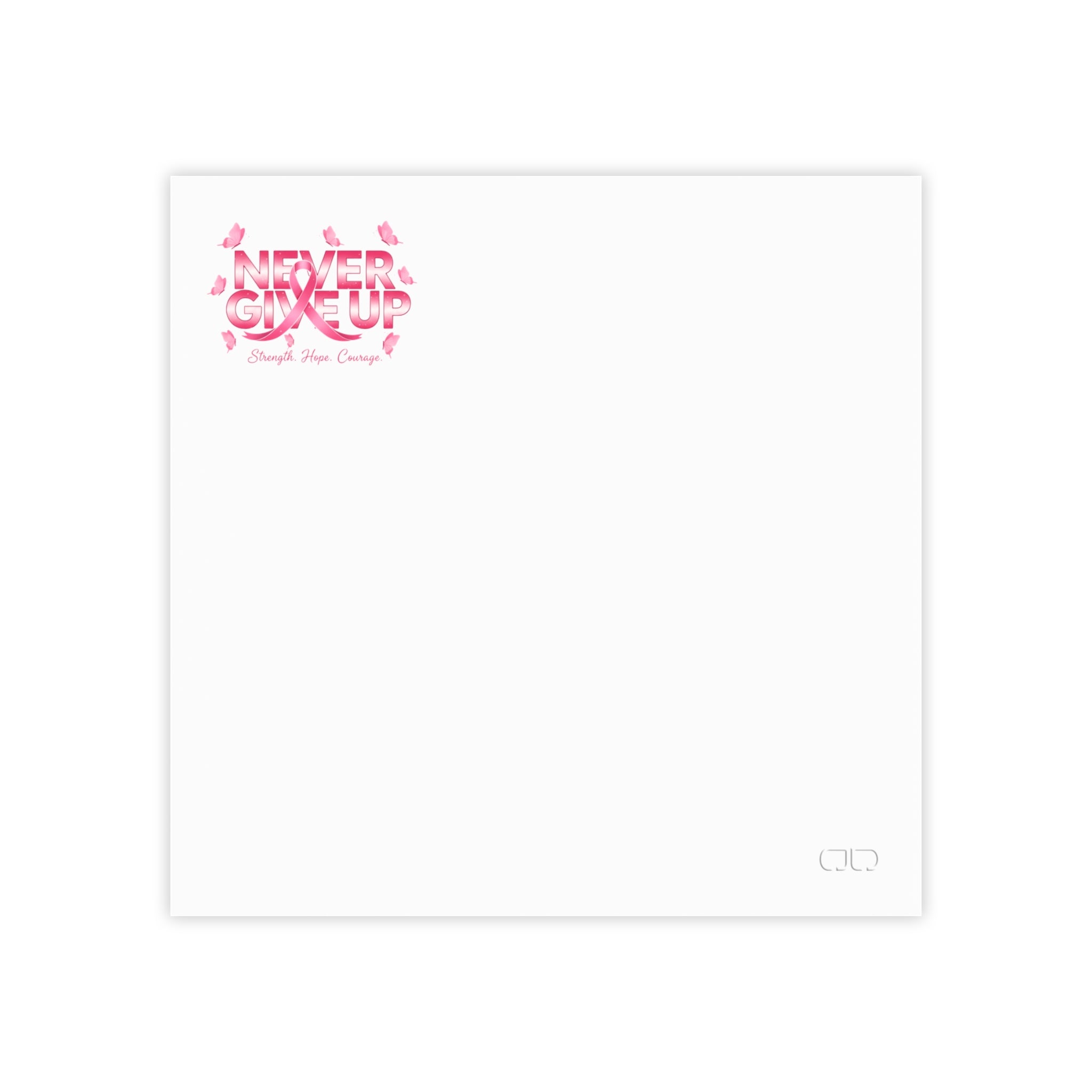 Never Give Up! Chic Pink Floral Post-it® Note Pads for Home or Office, Sticky Notes for Planners, Gifts for Her, Organization Essentials, CuteStationery