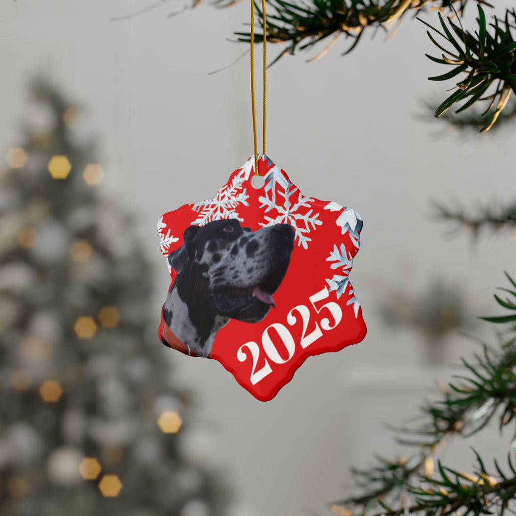 Personalized 2025 Dog Christmas Ceramic Ornaments | , Unique Holiday Gift, Pet Lover Keepsake, Customizable Holiday Ornament