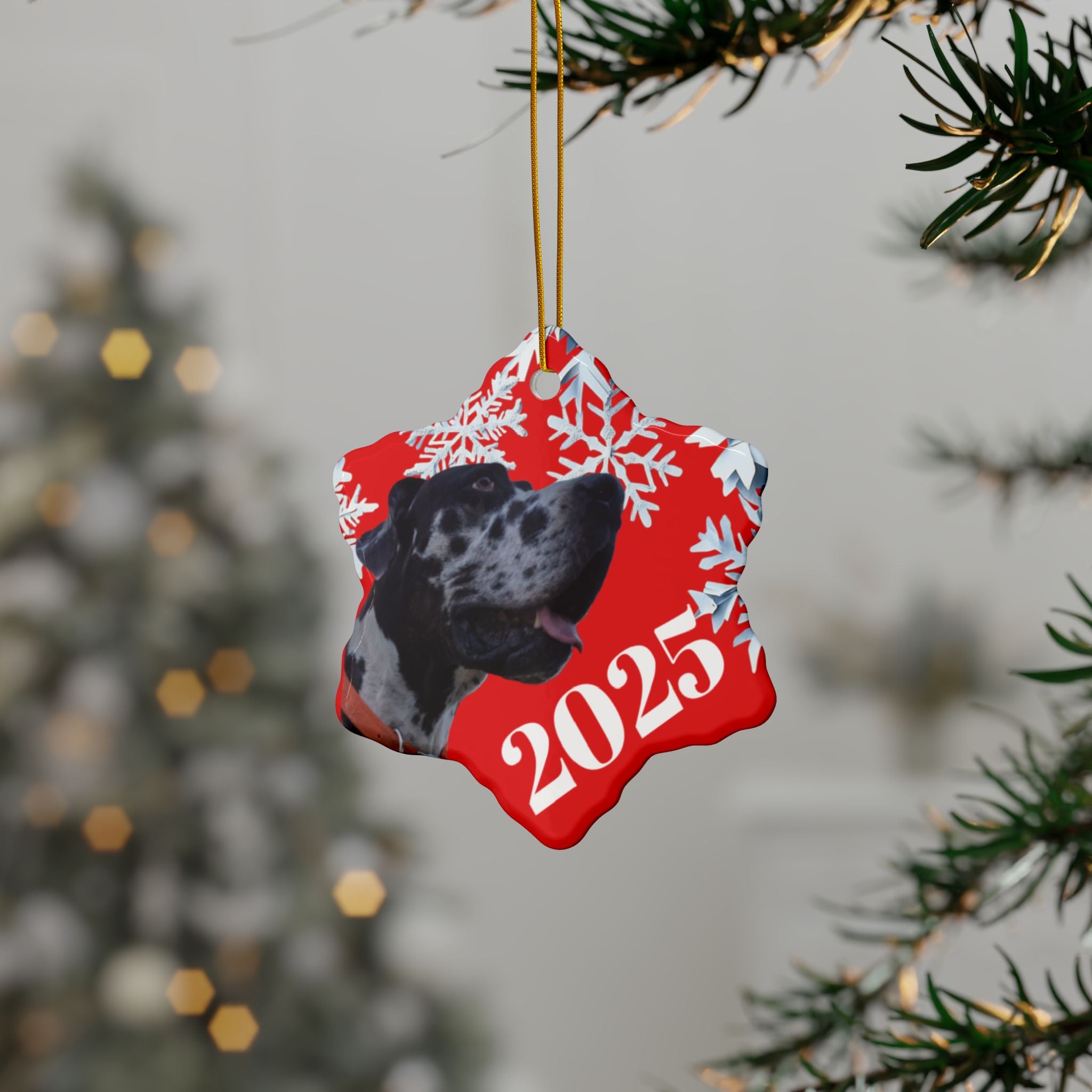 Personalized 2025 Dog Christmas Ceramic Ornaments | , Unique Holiday Gift, Pet Lover Keepsake, Customizable Holiday Ornament