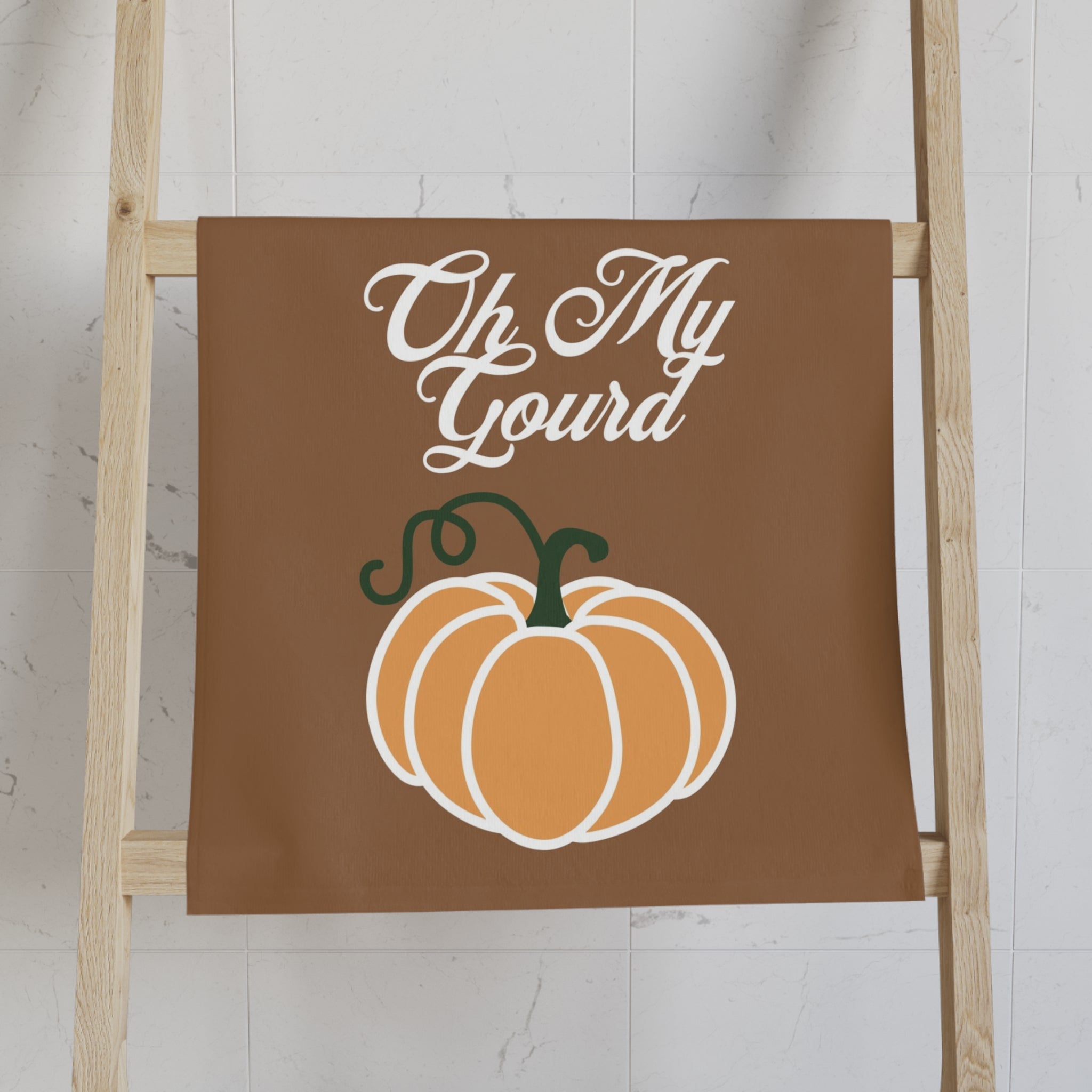 Autumn Themed Hand Towel - Oh My Gourd, Fall Decor, Kitchen Towel, Thanksgiving Gift, Seasonal Homeware