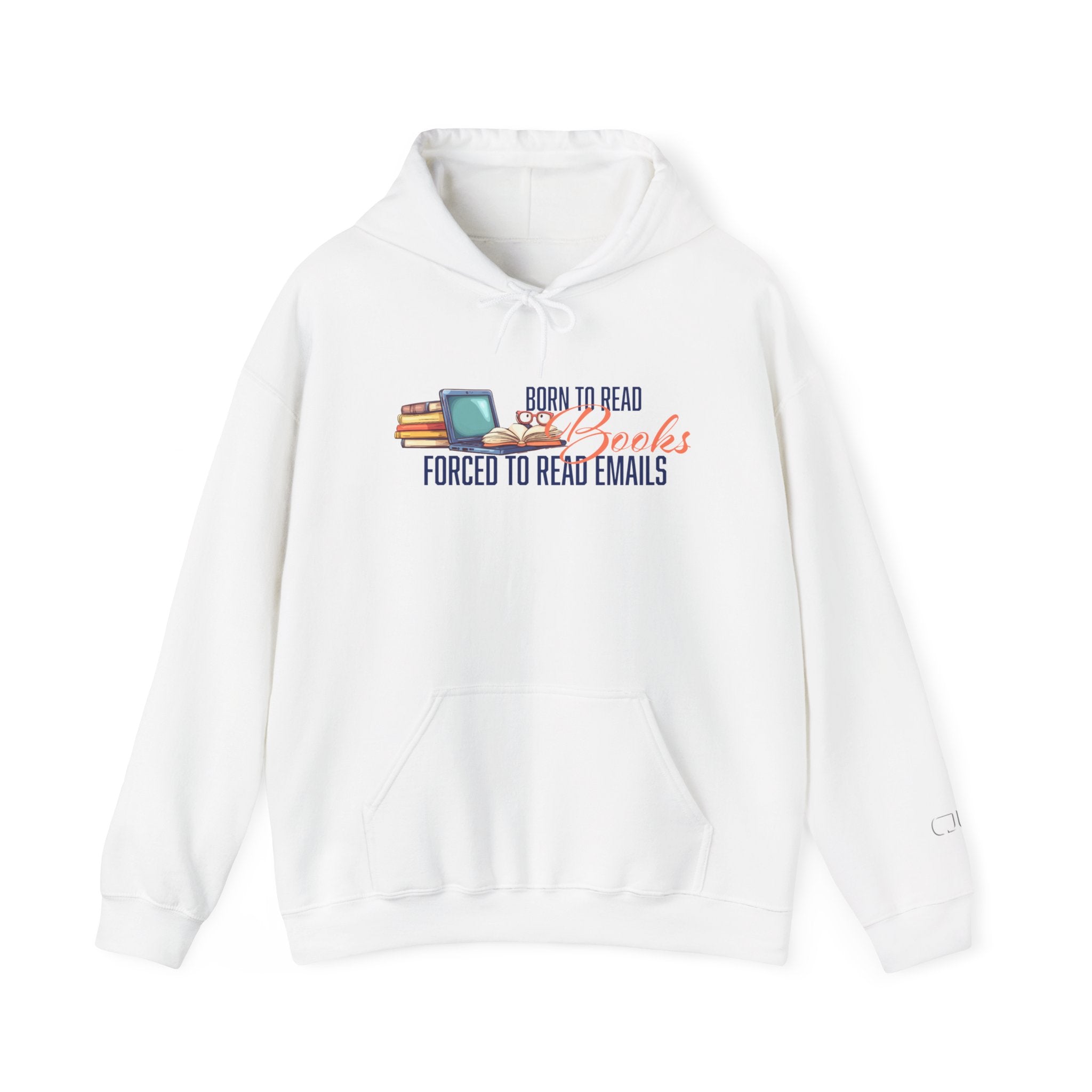 Born to Read, Forced to Read Emails Hoodie - Unisex Heavy Blend Sweatshirt for Book Lovers, Cozy Gift for Readers, Perfect for Any Occasion