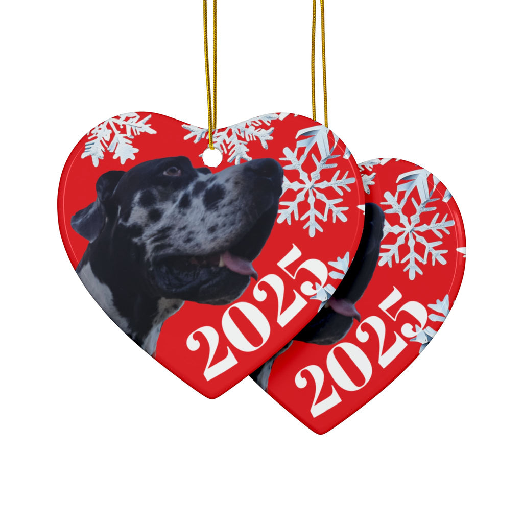 Personalized 2025 Dog Christmas Ceramic Ornaments | , Unique Holiday Gift, Pet Lover Keepsake, Customizable Holiday Ornament