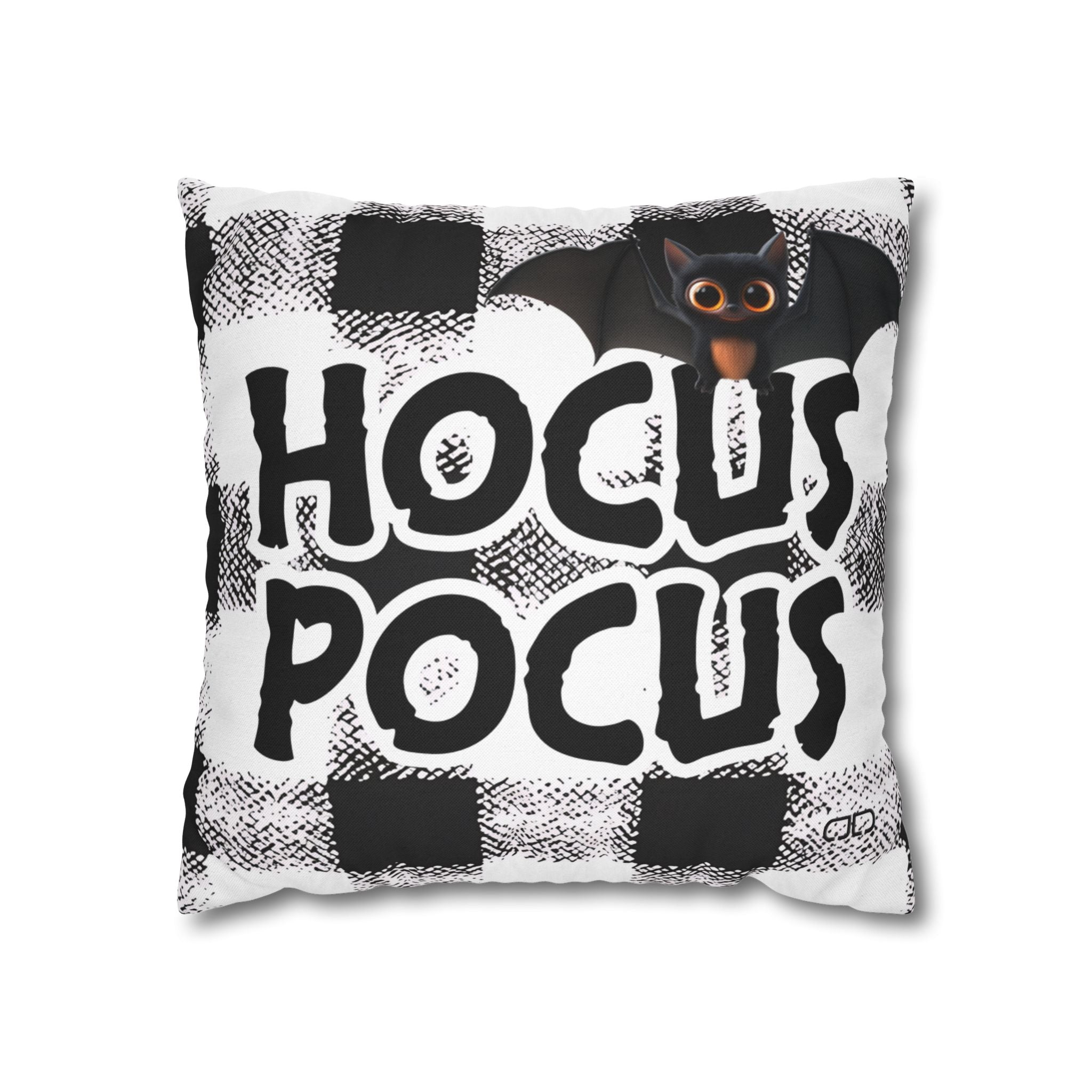 Halloween Decor Square Pillowcase, Spooky Throw Pillow, Hocus Pocus Home Accent, Holiday Cushion, Seasonal Living Room Decor