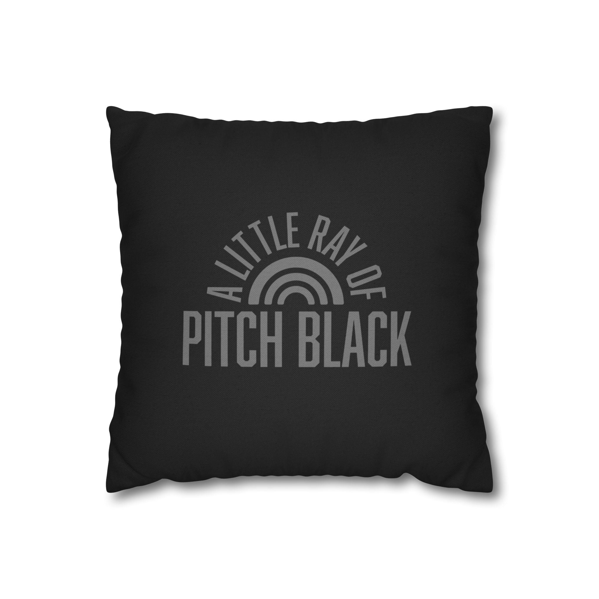 Little Ray of Pitch Black Square Pillowcase | Modern Home Decor, Cozy Accent, Thoughtful Gift, Bedroom Accessories, Relaxing Vibe