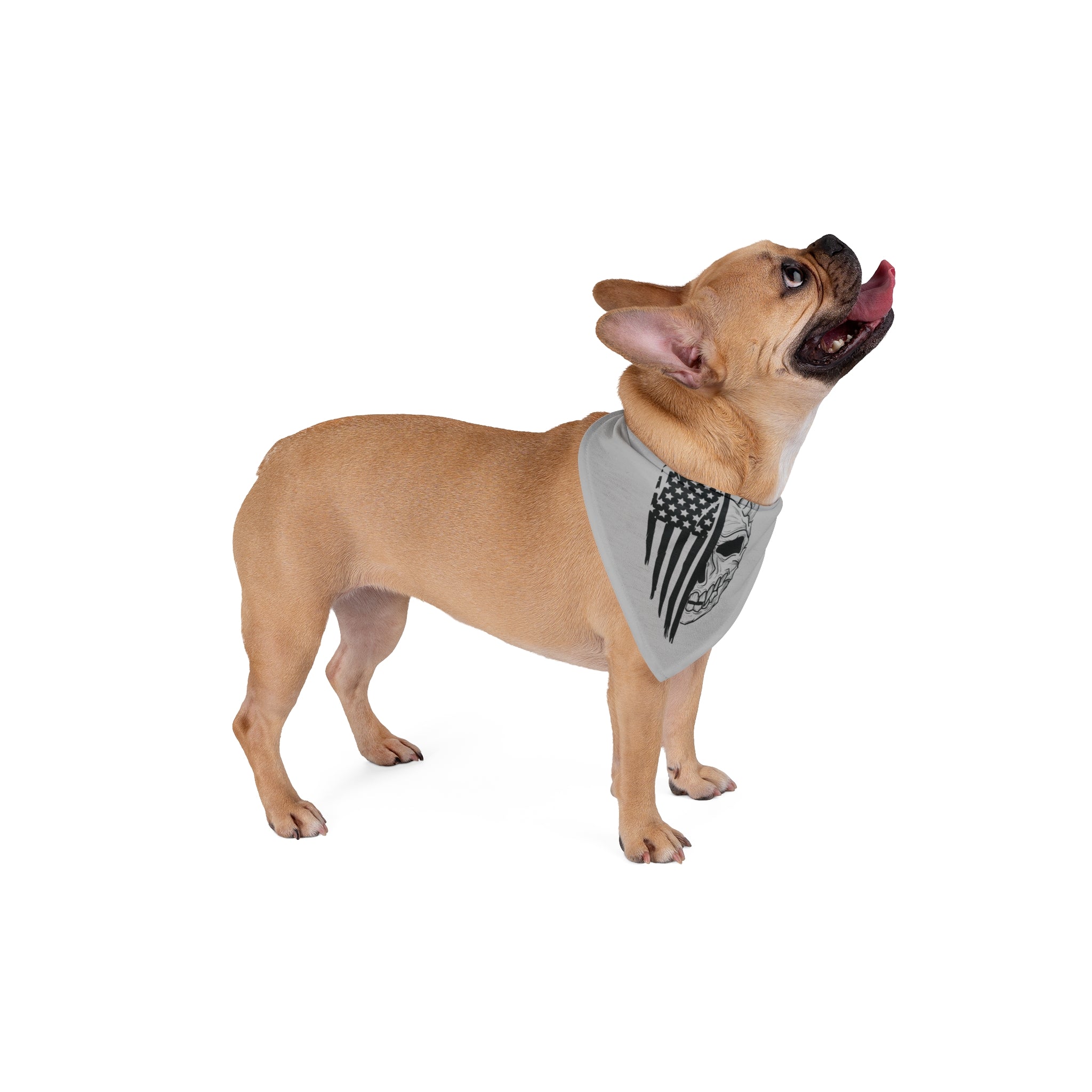 Patriotic Pet Bandana with Skull Design, Dog Accessory, USA Flag Dog Apparel, Pet Fashion for Holidays, Gift for Dog Lovers