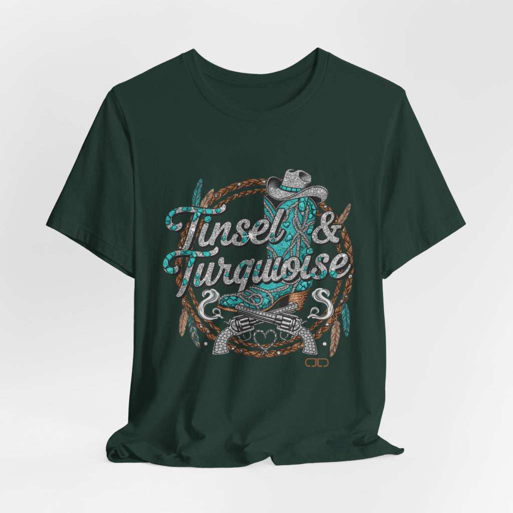 "Tinsel & Turquoise" Western Graphic Tee