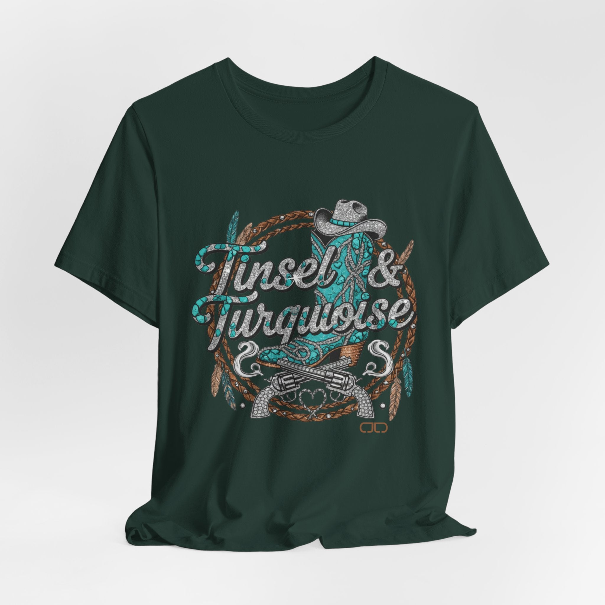 "Tinsel & Turquoise" Western Graphic Tee
