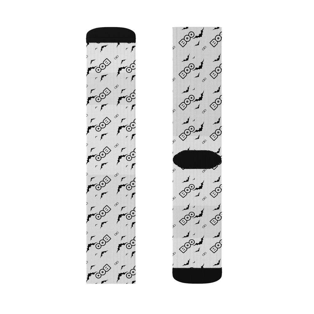 BOO Spooky Halloween Socks, Fun Novelty Socks, Boo Socks for Fall, Customizable Sublimation Socks, Unique Gift Idea