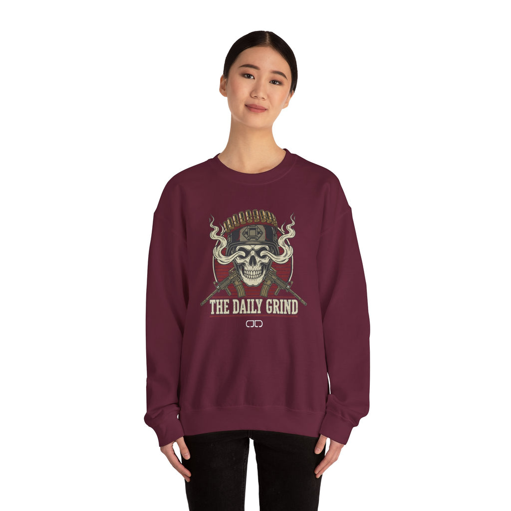 'The Daily Grind' Skull & Coffee Vintage Graphic Sweatshirt