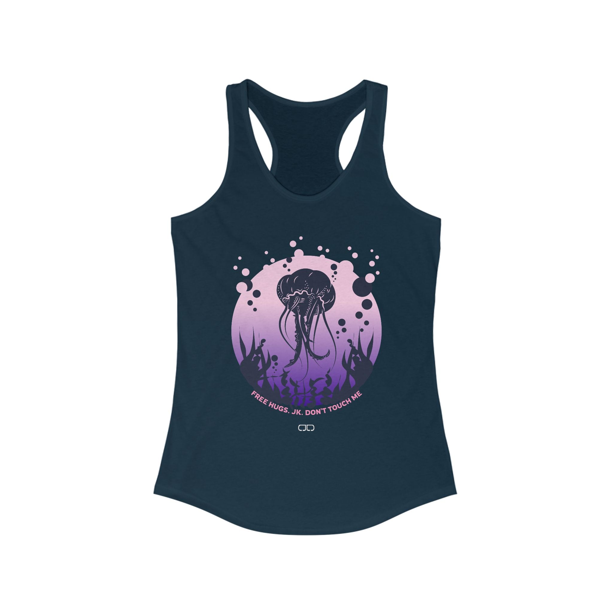 Free Hugs - Women's Jellyfish Graphic Racerback Tank, Summer Beach Wear, Yoga Top, Festival Outfit, Casual Clothing