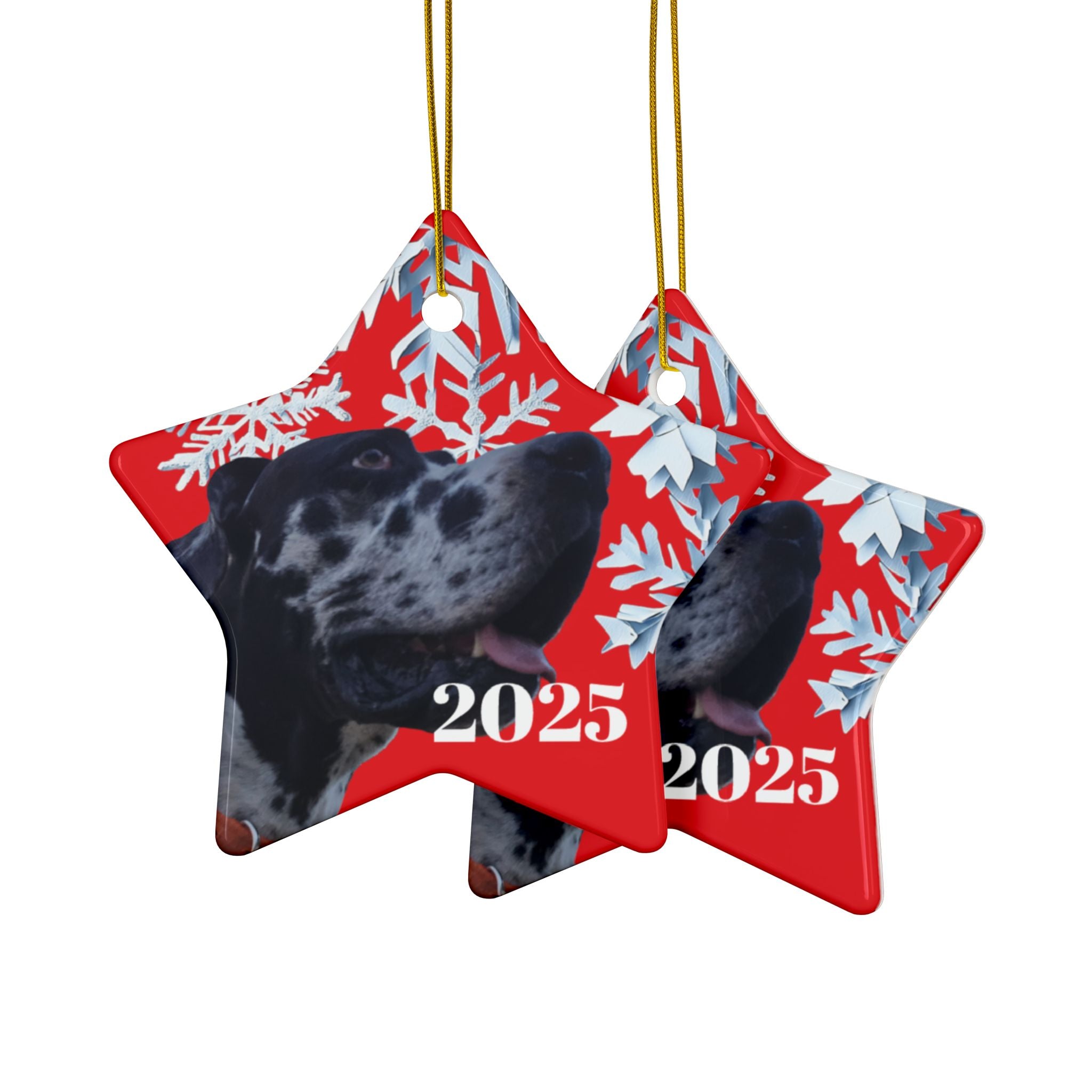 Personalized 2025 Dog Christmas Ceramic Ornaments | , Unique Holiday Gift, Pet Lover Keepsake, Customizable Holiday Ornament