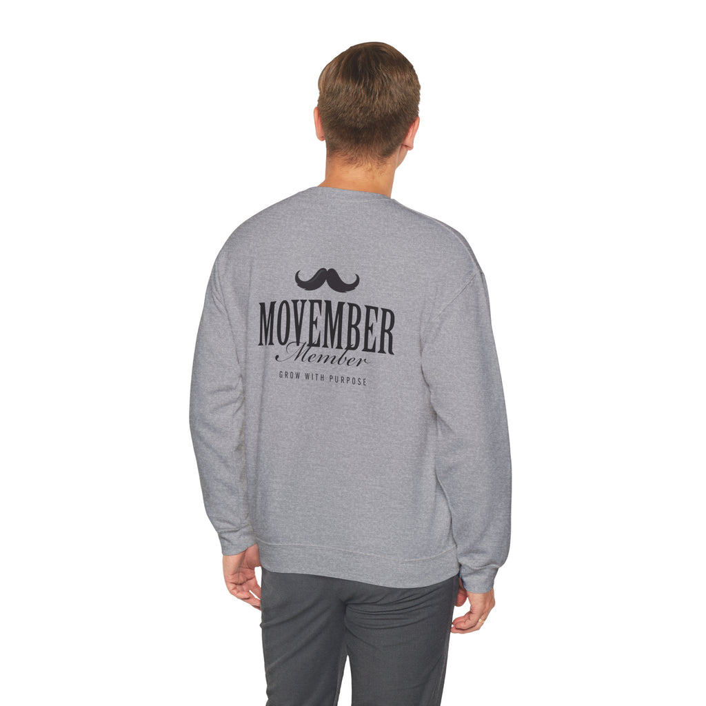 Movember Member Sweatshirt | Unisex Heavy Blend | Mustache Lover Gift | Awareness Apparel | Cozy Style | Fundraising Fashion