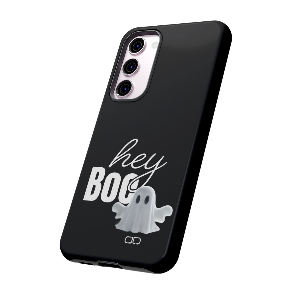 Hey Boo Tough Case, Ghost-Themed Phone Case, Cute Halloween Accessory, Spooky Gift for Friends, Tech Halloween Decor