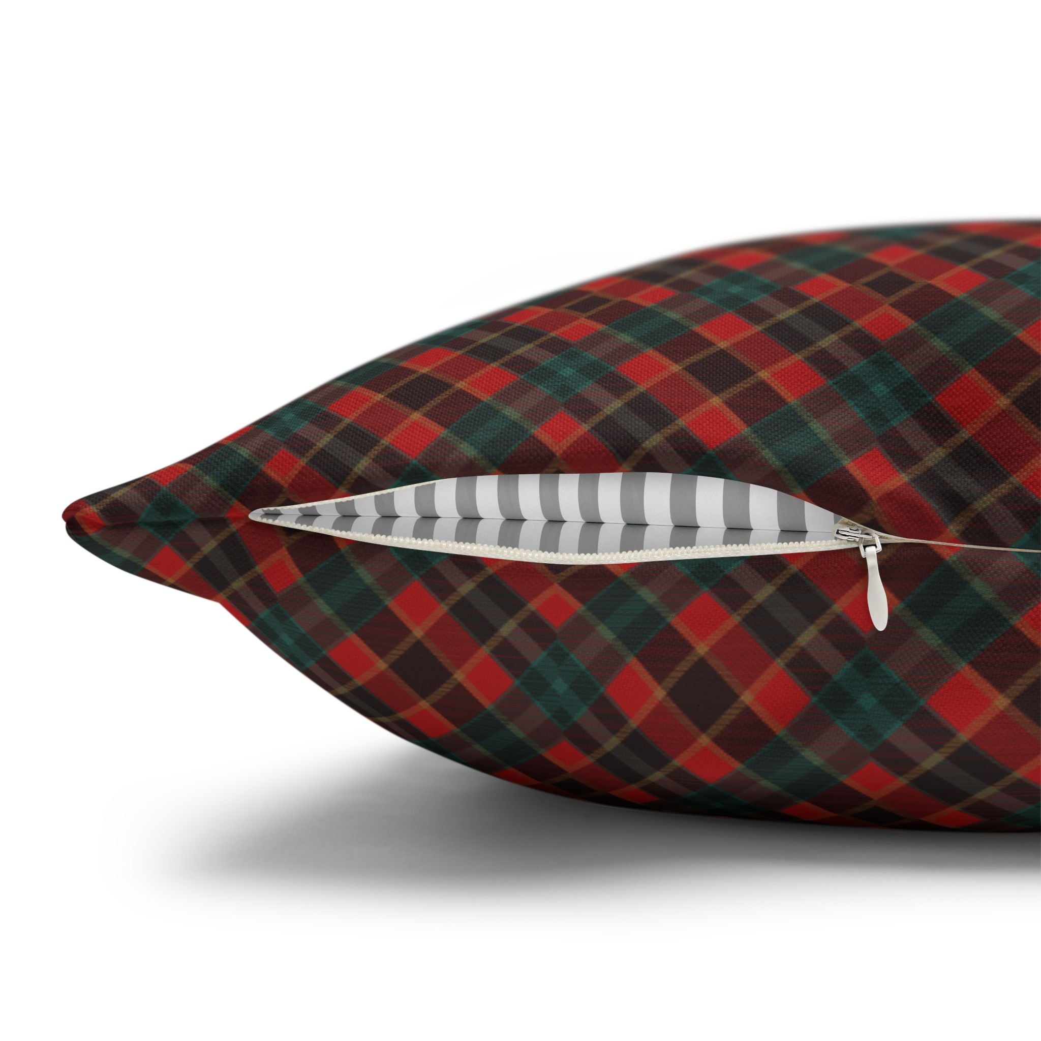 Merry Christmas Plaid Pillowcase - Red & Green Holiday Throw Pillow Cover
