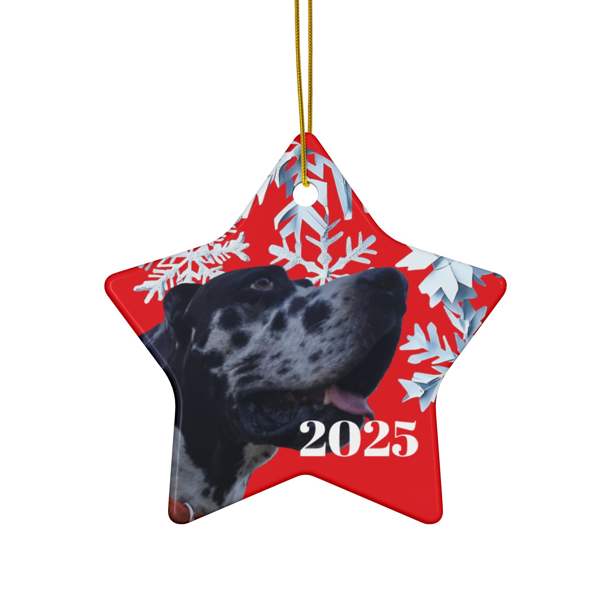 Personalized 2025 Dog Christmas Ceramic Ornaments | , Unique Holiday Gift, Pet Lover Keepsake, Customizable Holiday Ornament
