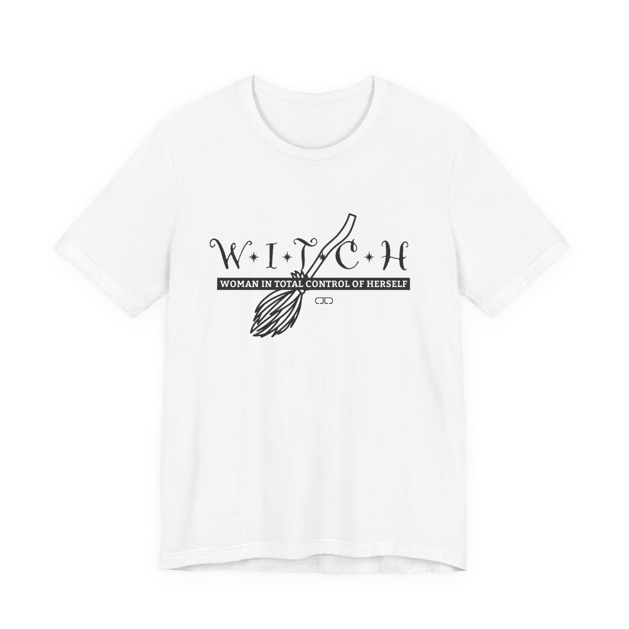 Witch Woman In Control of Herself Tee - Unisex Jersey Short Sleeve Shirt, Perfect for Witches, Gift for Halloween, Spiritual Wear, Self-Empowerment Apparel