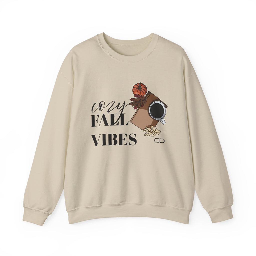 Cozy Fall Vibes Sweatshirt — Autumn Coffee & Leaves Crewneck