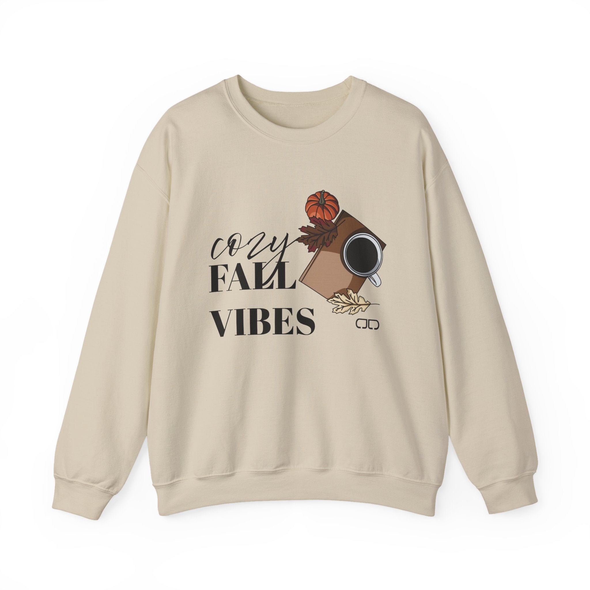 Cozy Fall Vibes Sweatshirt — Autumn Coffee & Leaves Crewneck