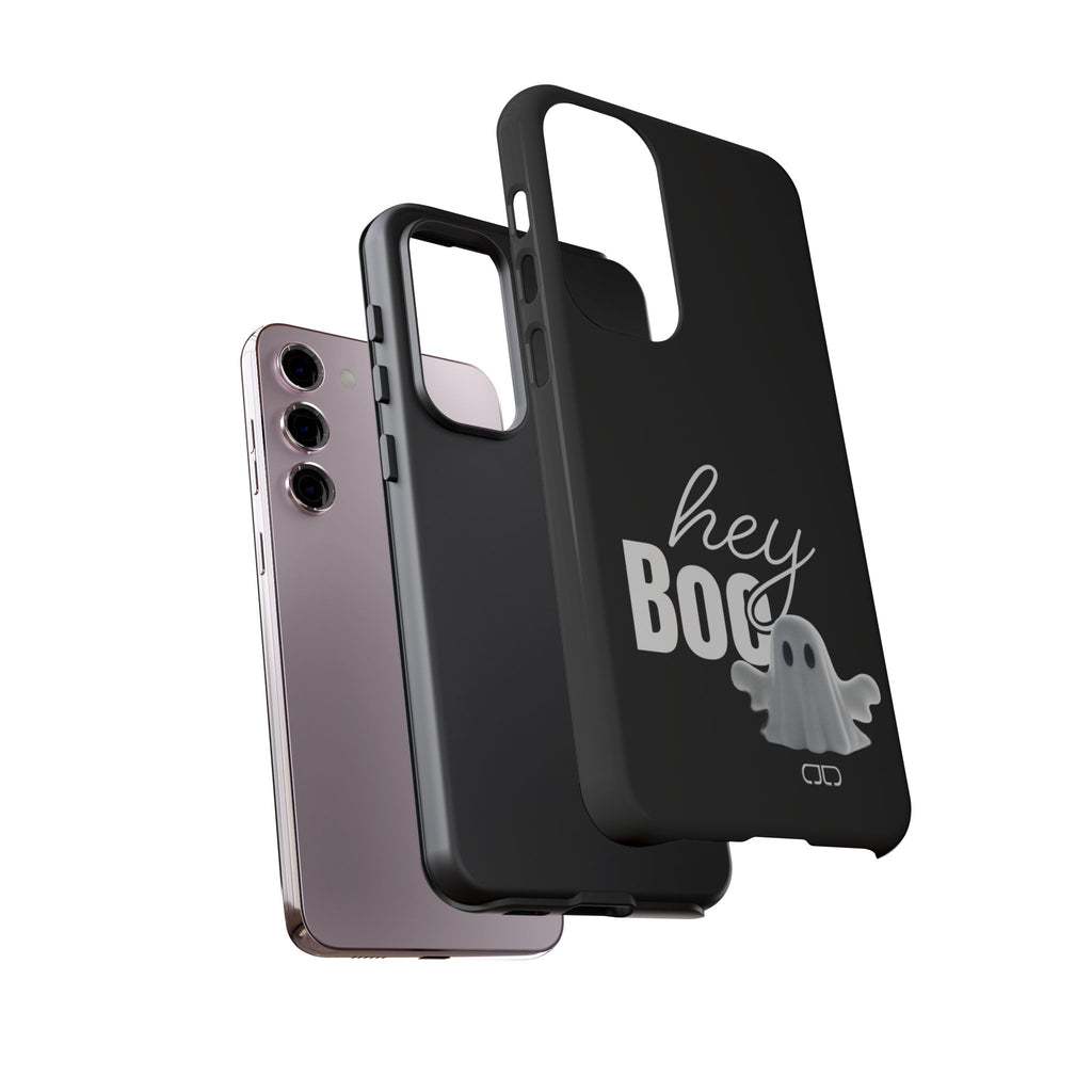 Hey Boo Tough Case, Ghost-Themed Phone Case, Cute Halloween Accessory, Spooky Gift for Friends, Tech Halloween Decor