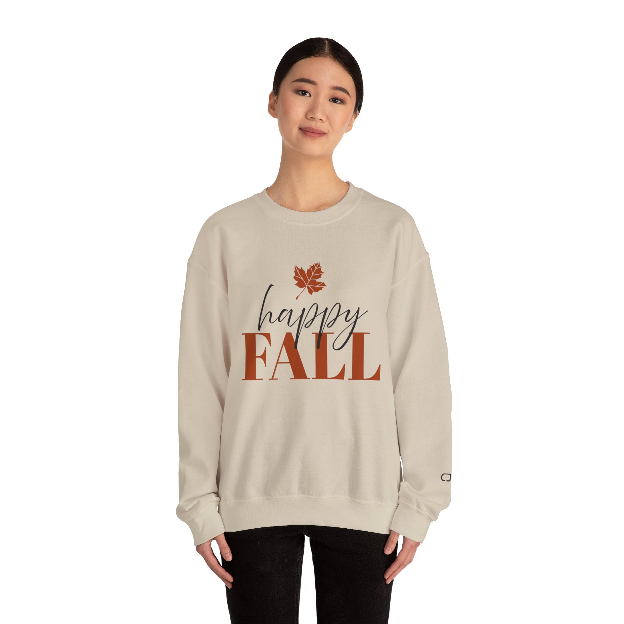Happy Fall Sweatshirt — Cozy Autumn Crewneck with Leaf Graphic
