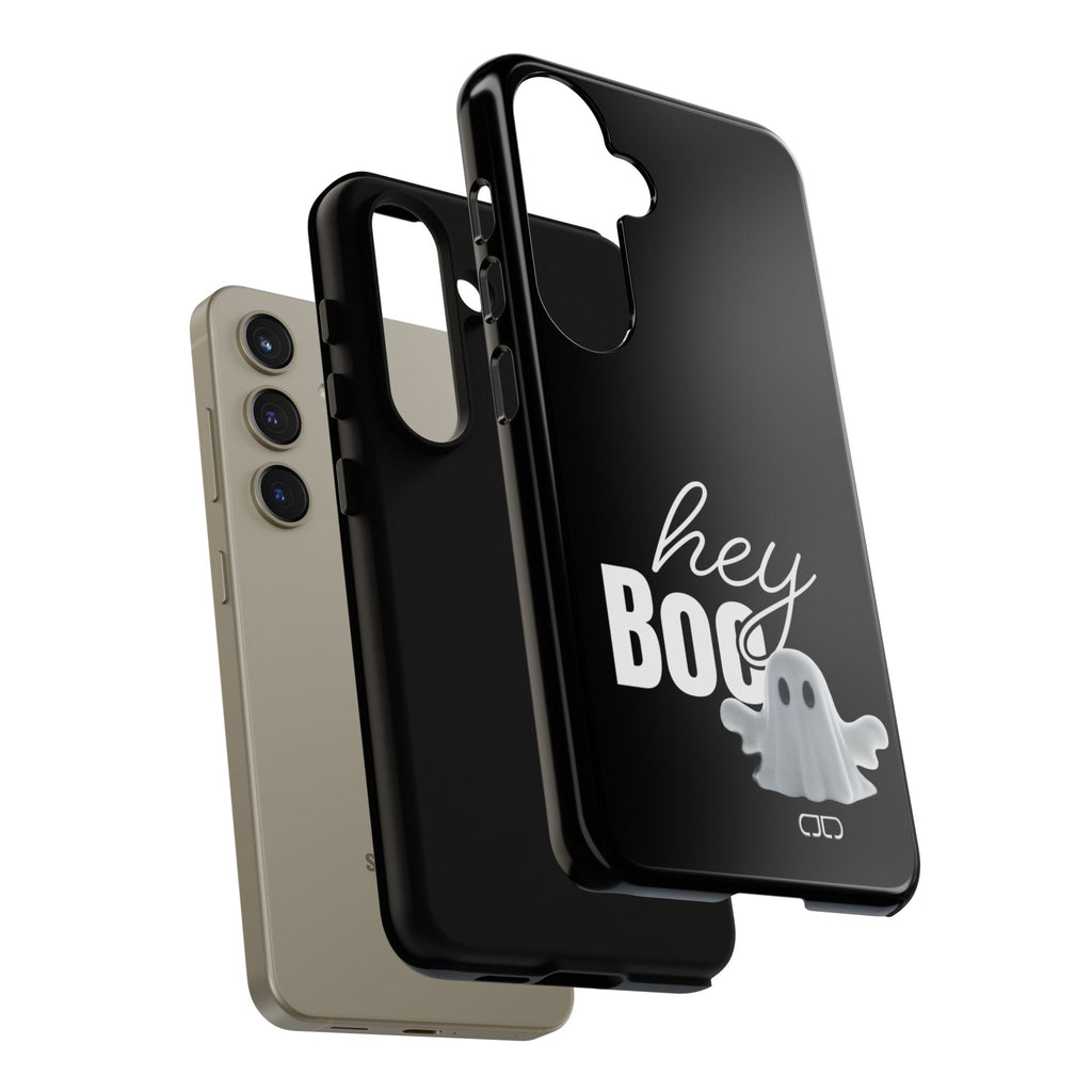 Hey Boo Tough Case, Ghost-Themed Phone Case, Cute Halloween Accessory, Spooky Gift for Friends, Tech Halloween Decor