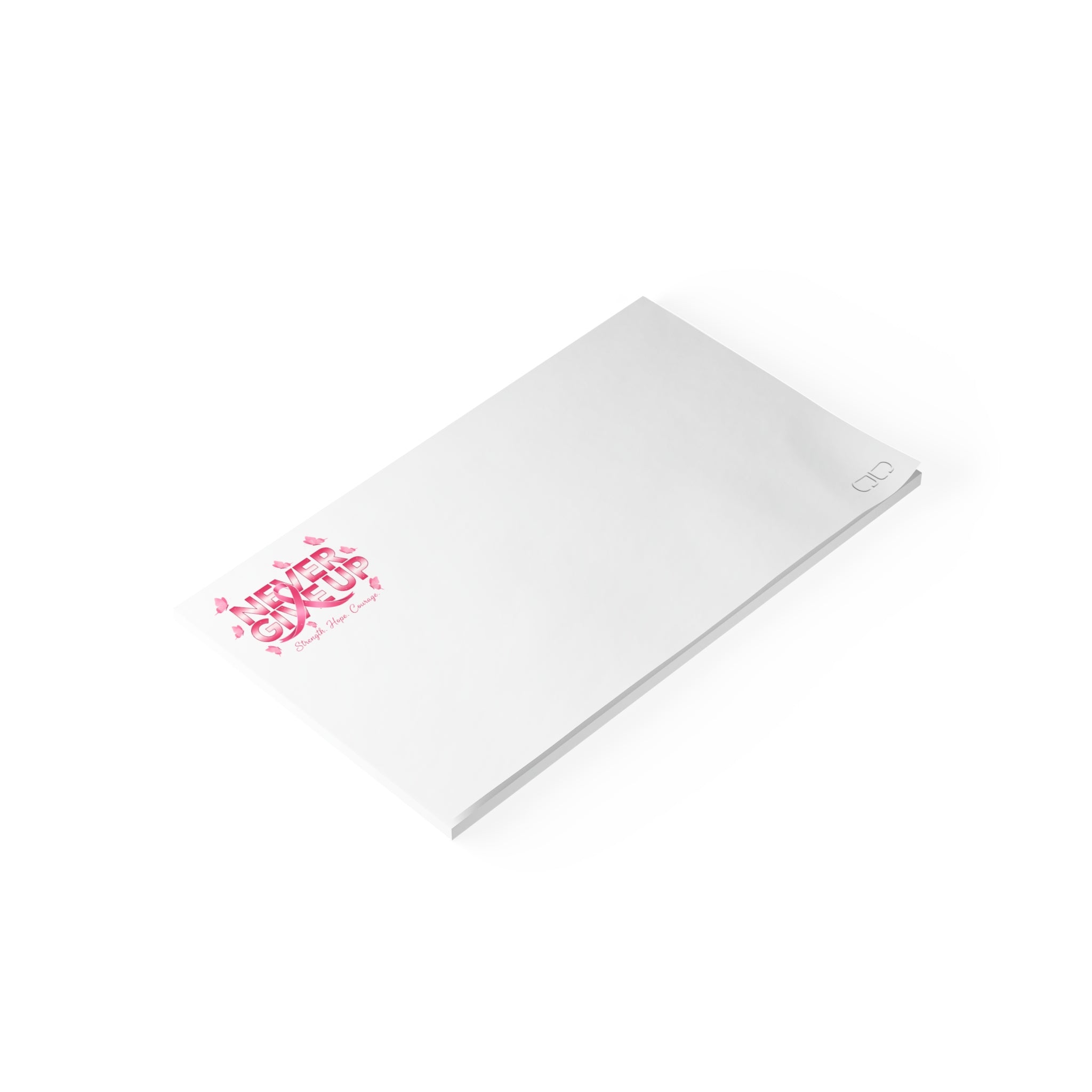 Never Give Up! Chic Pink Floral Post-it® Note Pads for Home or Office, Sticky Notes for Planners, Gifts for Her, Organization Essentials, CuteStationery