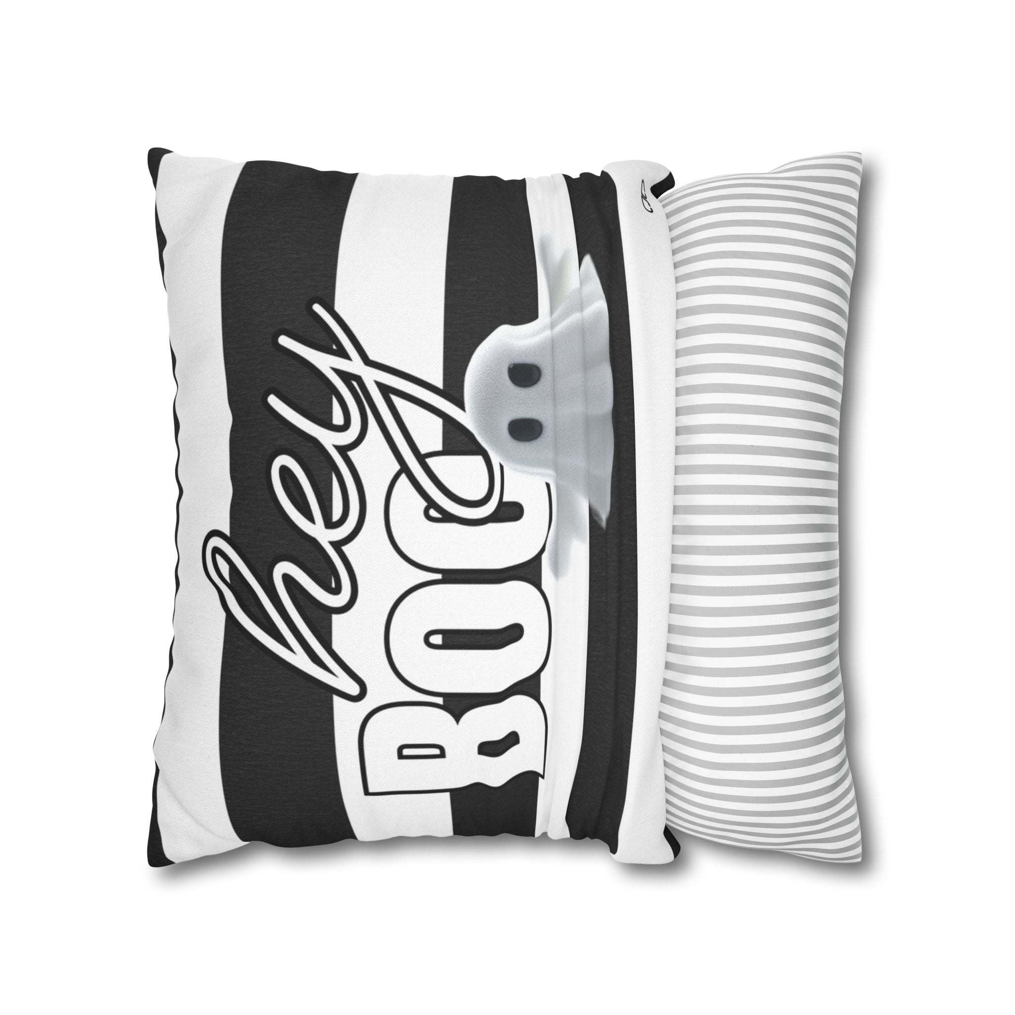 Hey Boo Halloween Ghost Pillowcase, Spooky Decor, Fall Home Accent, Cozy Halloween Gift, Hey Boo Cushion Cover