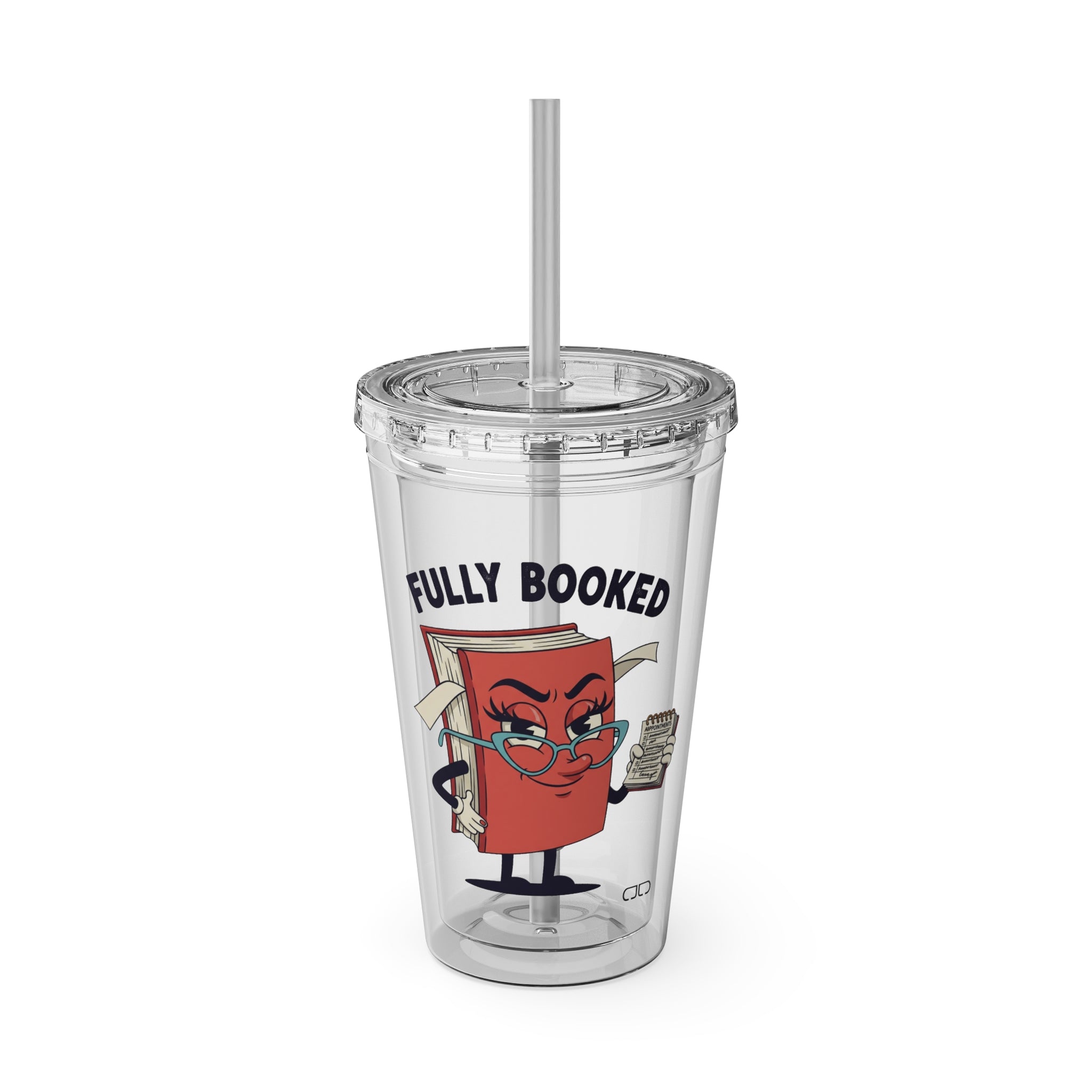 Fully Booked Tumbler, 16oz Drink Cup, Motivational Drinkware, Book Lover Gift, Cafe Accessory, Fun Reading Gift