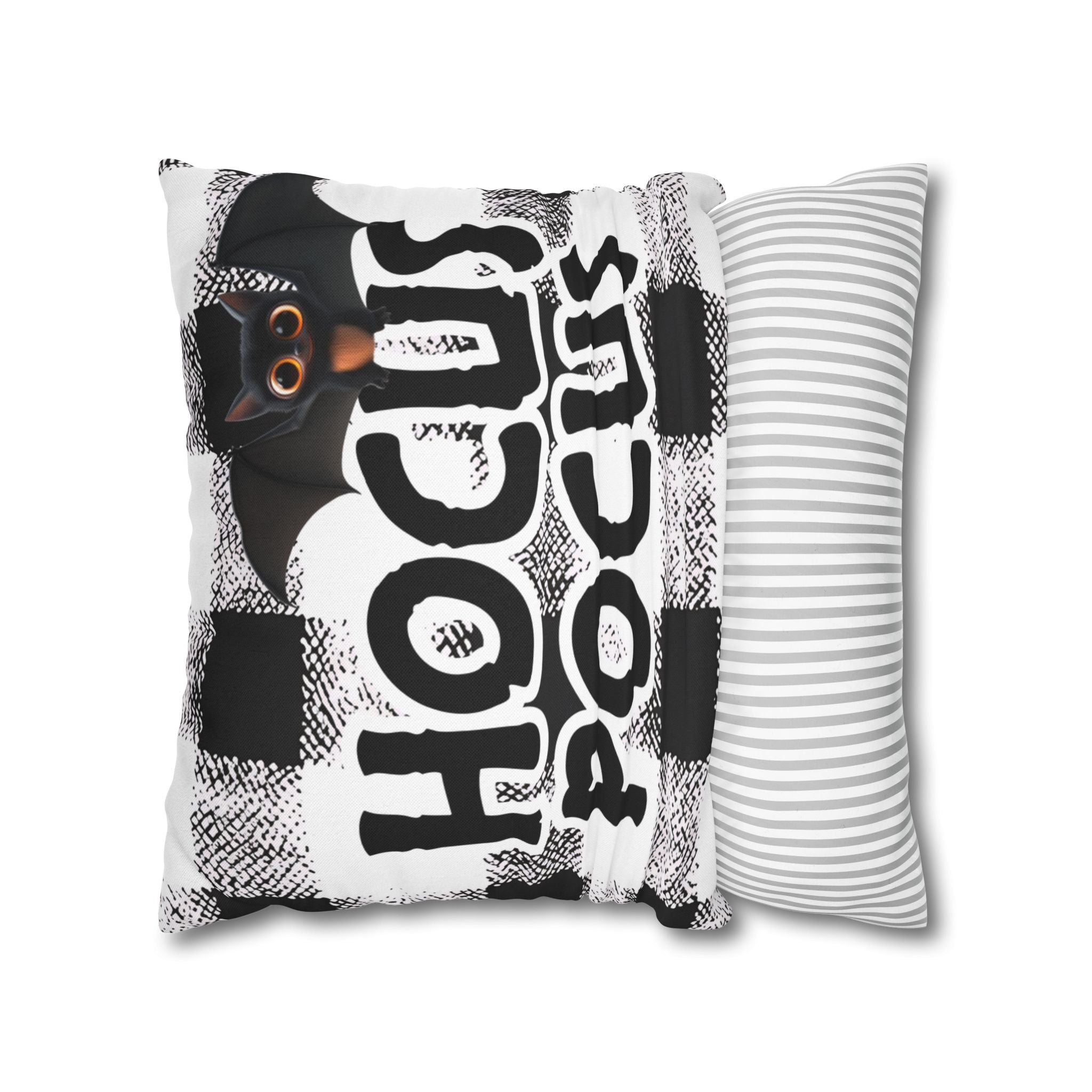 Halloween Decor Square Pillowcase, Spooky Throw Pillow, Hocus Pocus Home Accent, Holiday Cushion, Seasonal Living Room Decor