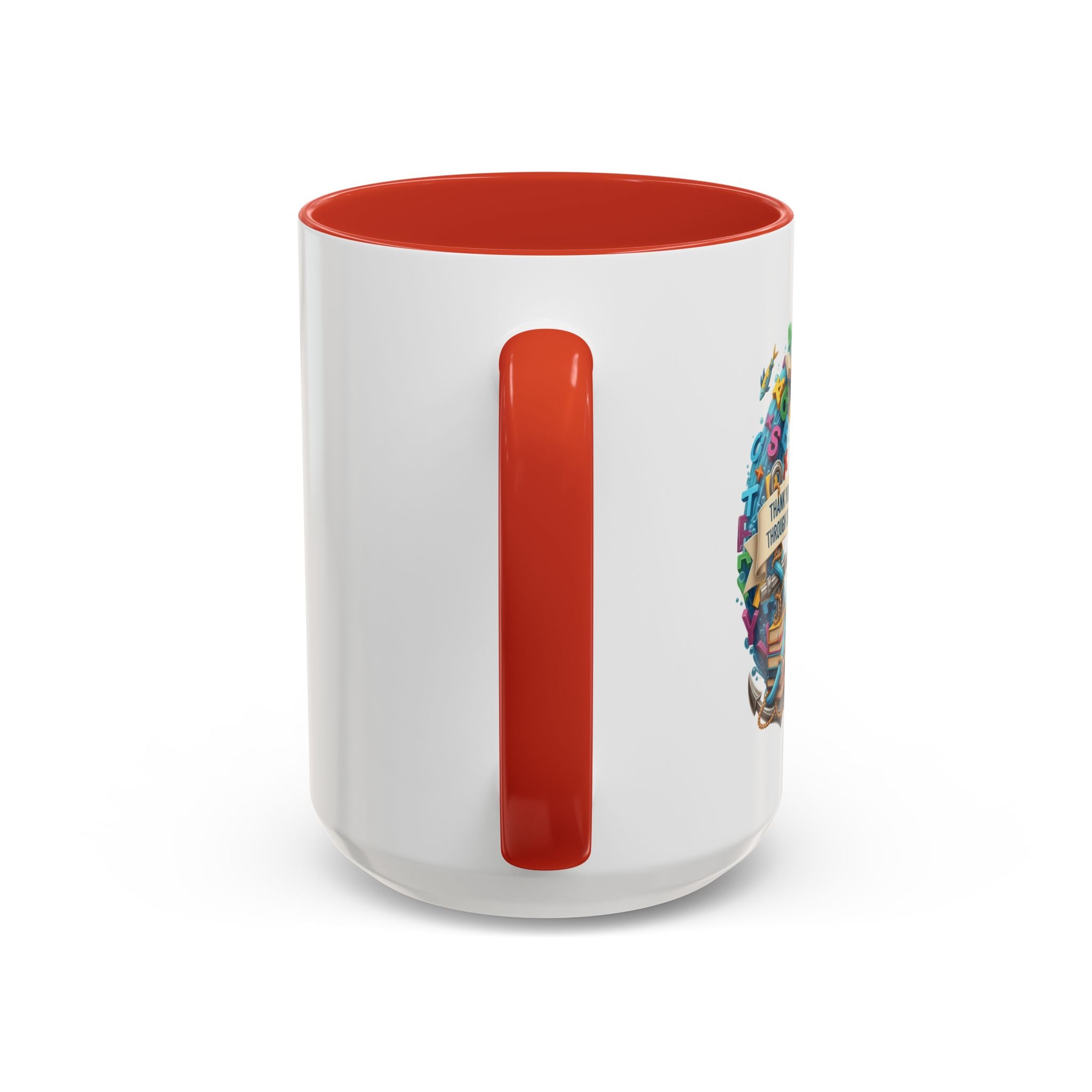 Sea of Literacy Colorful Book Lover's Accent Coffee Mug | Perfect for Home, Office, or Gift | Reading, Study, Library Decor, Teacher Appreciation