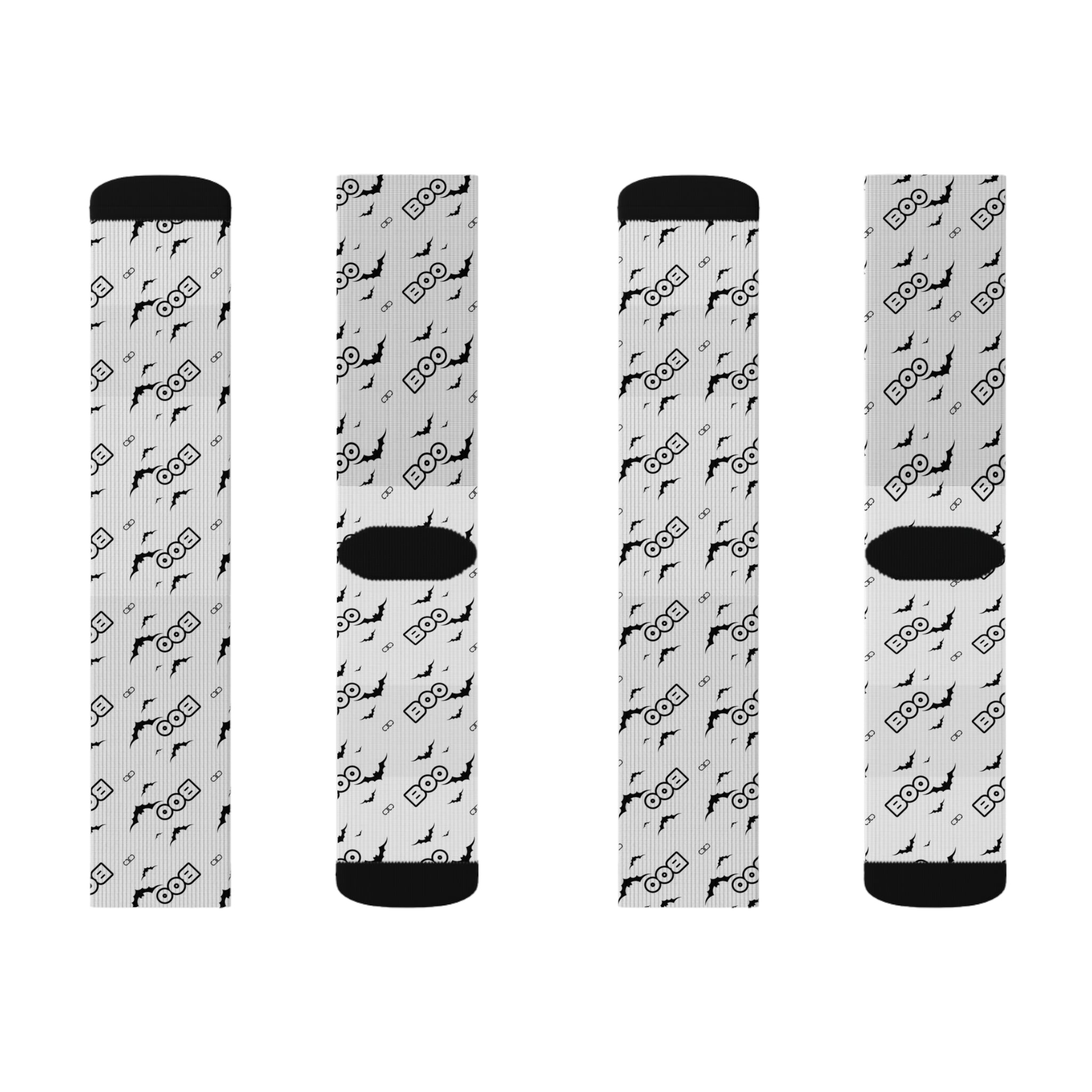 BOO Spooky Halloween Socks, Fun Novelty Socks, Boo Socks for Fall, Customizable Sublimation Socks, Unique Gift Idea