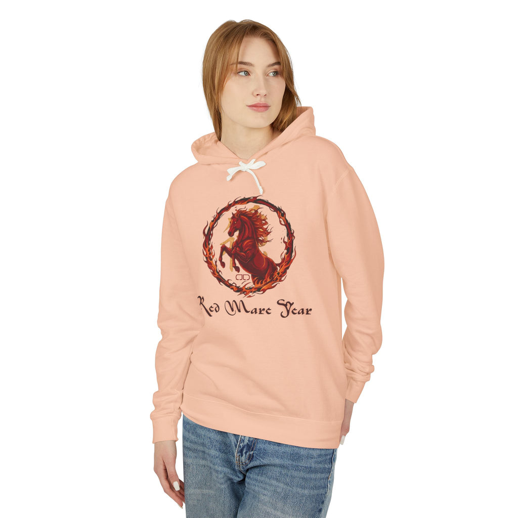 Red Mare Year Hoodie — Year of the Horse Graphic Hooded Sweatshirt