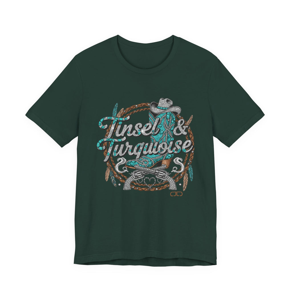 "Tinsel & Turquoise" Western Graphic Tee