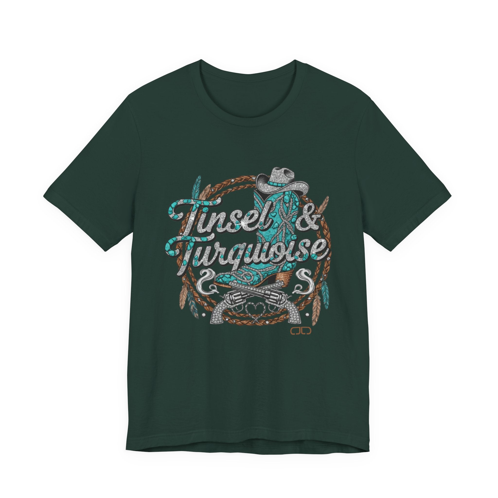 "Tinsel & Turquoise" Western Graphic Tee