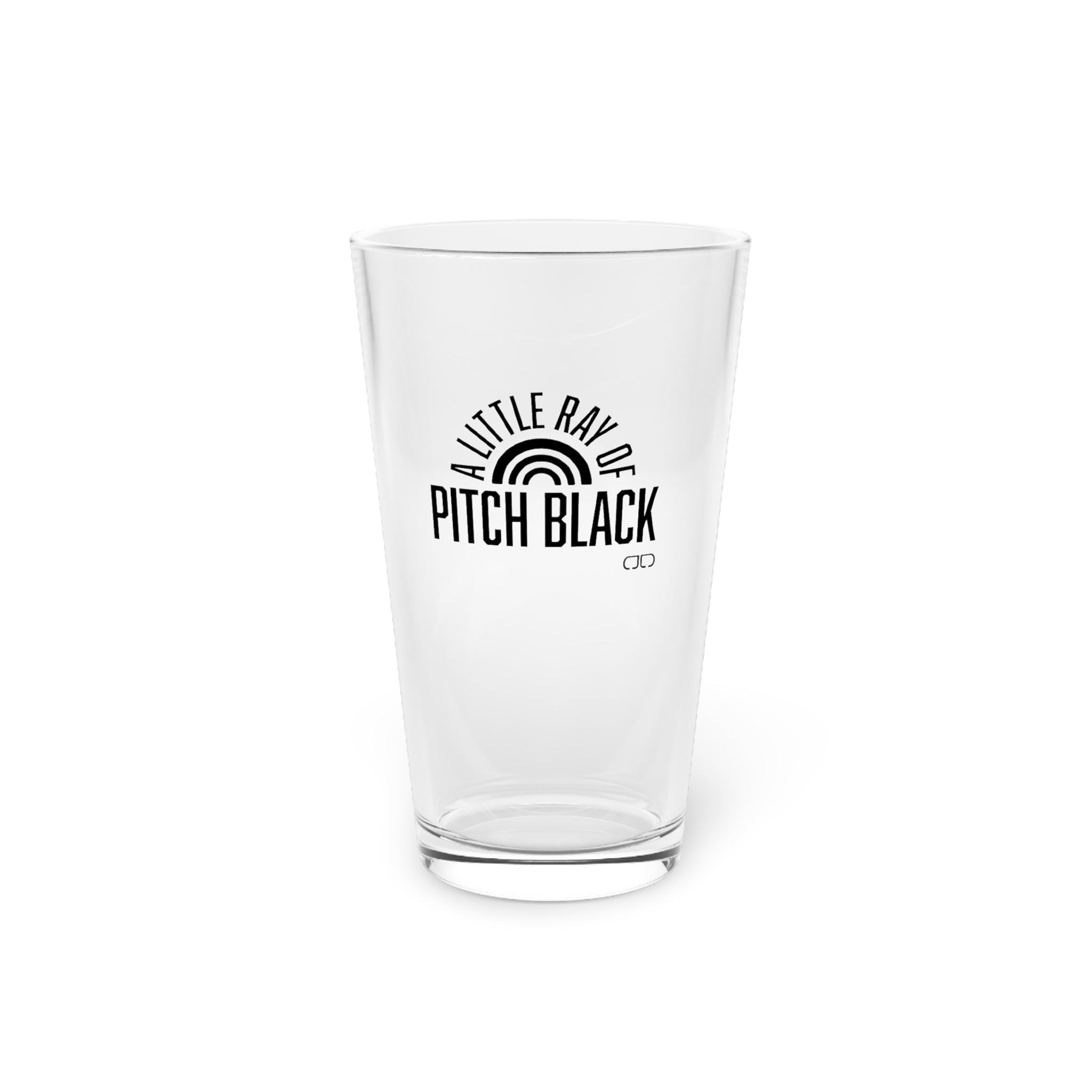 A Little Ray of Pitch Black Pint Glass, Motivational Drinkware, Gift for Beer Lovers, Customizable Pint, Perfect for Celebrations