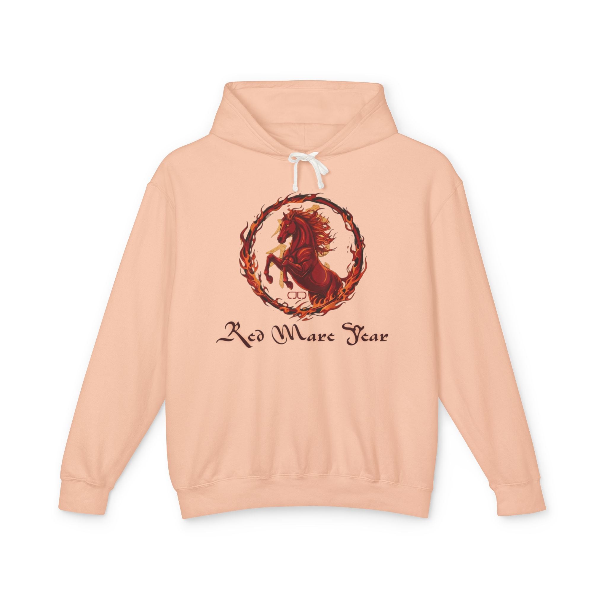 Red Mare Year Hoodie — Year of the Horse Graphic Hooded Sweatshirt