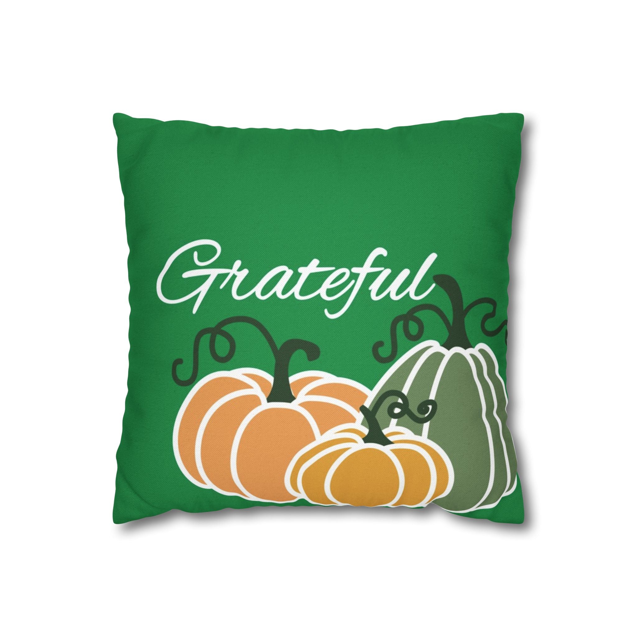 Thanksgiving Pumpkin Pillowcase, Grateful Decor, Fall Cushion Cover, Harvest Home Accent, Cozy Autumn Gift
