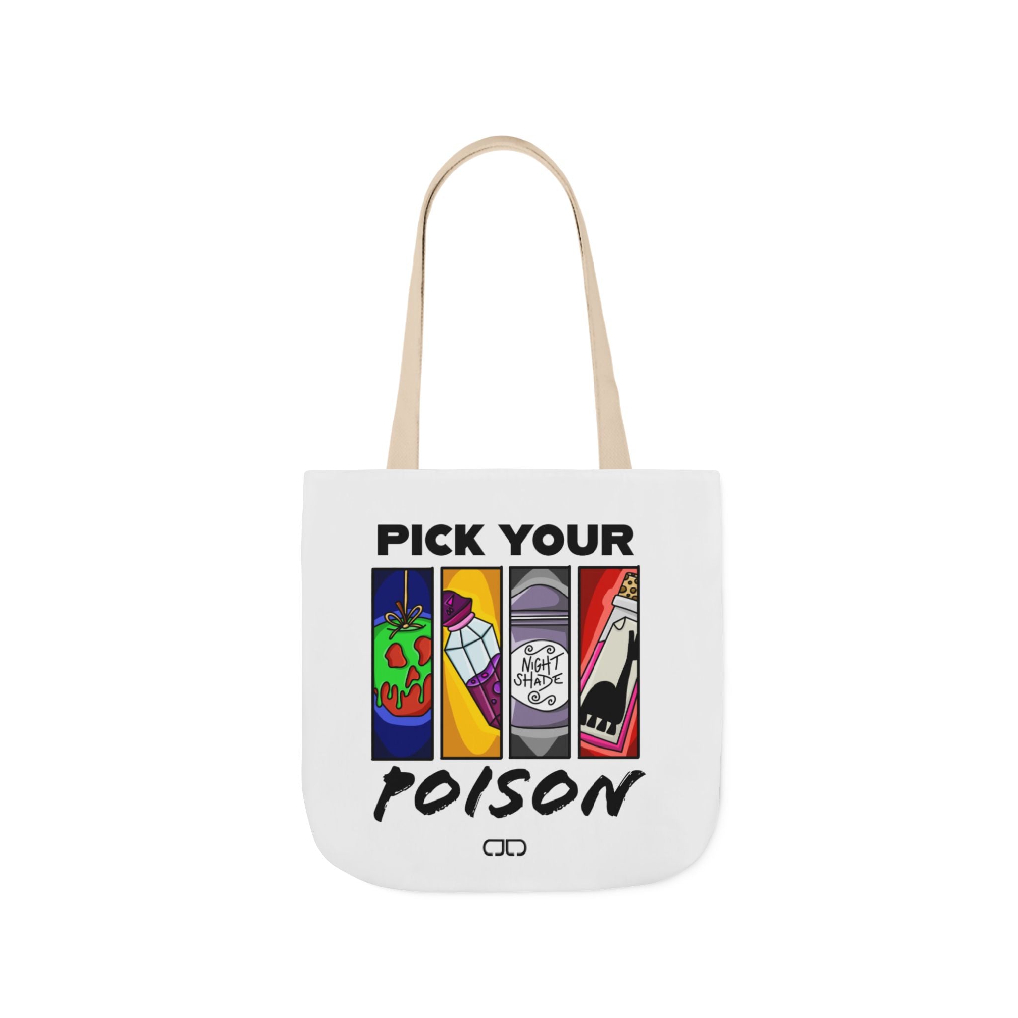 Pick Your Poison Tote Bag, Colorful Canvas Shopper, Fun Bag for Parties, Gifts for Friends, Reusable Grocery Tote