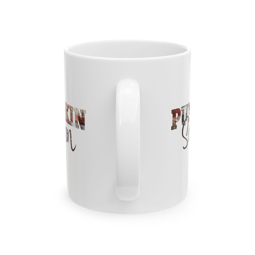 Autumn Pumpkin Season Mug, Cozy Fall Coffee Cup, Thanksgiving Gift, Personalized Ceramic Drinkware, Seasonal Holiday Accessory