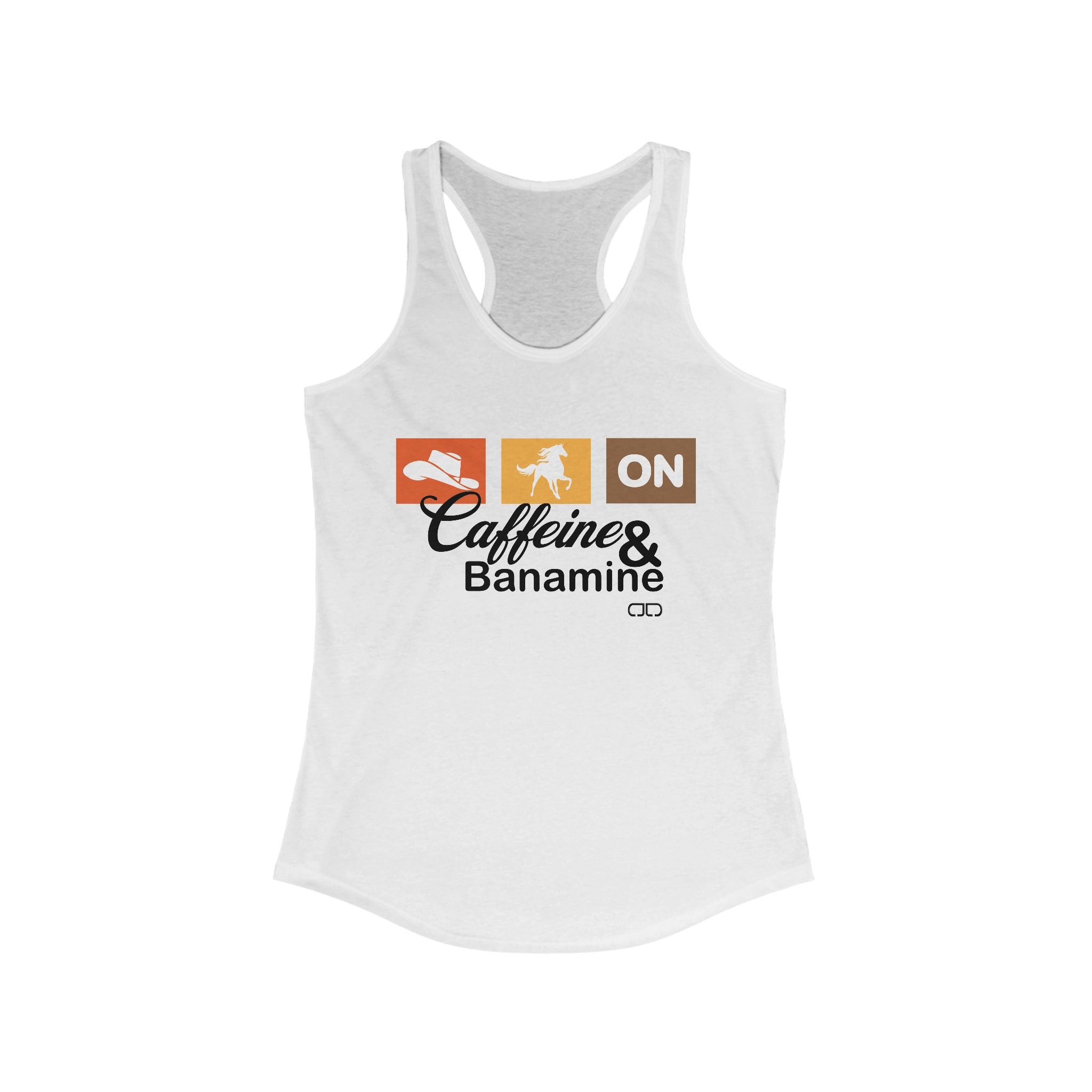 Caffeine & Banamine Racerback Tank Top for Active Women, Workout Tank, Summer Top, Gym Tank, Gift for Fitness Lovers