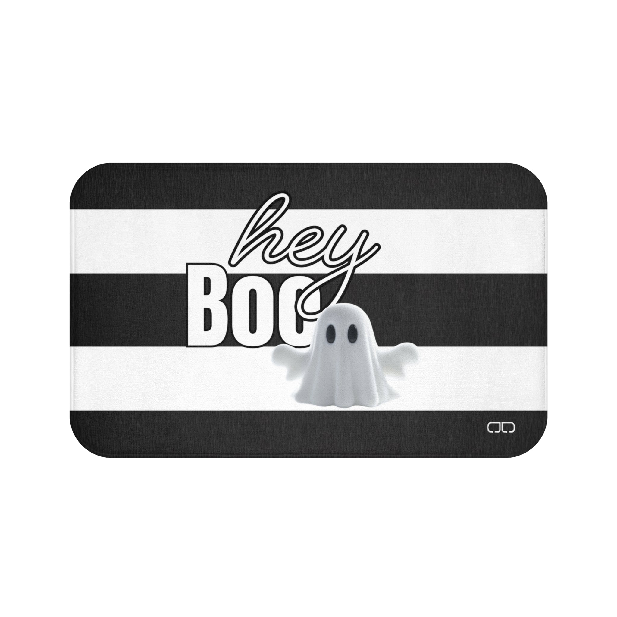 Hey Boo Halloween Bath Mat -  Ghost Design, Spooky Decor, Bathroom Accessory, Holiday Gift, Home Decor