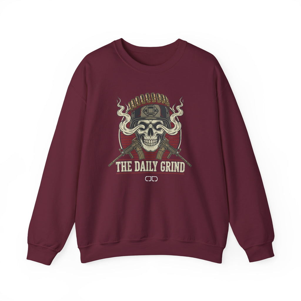 'The Daily Grind' Skull & Coffee Vintage Graphic Sweatshirt