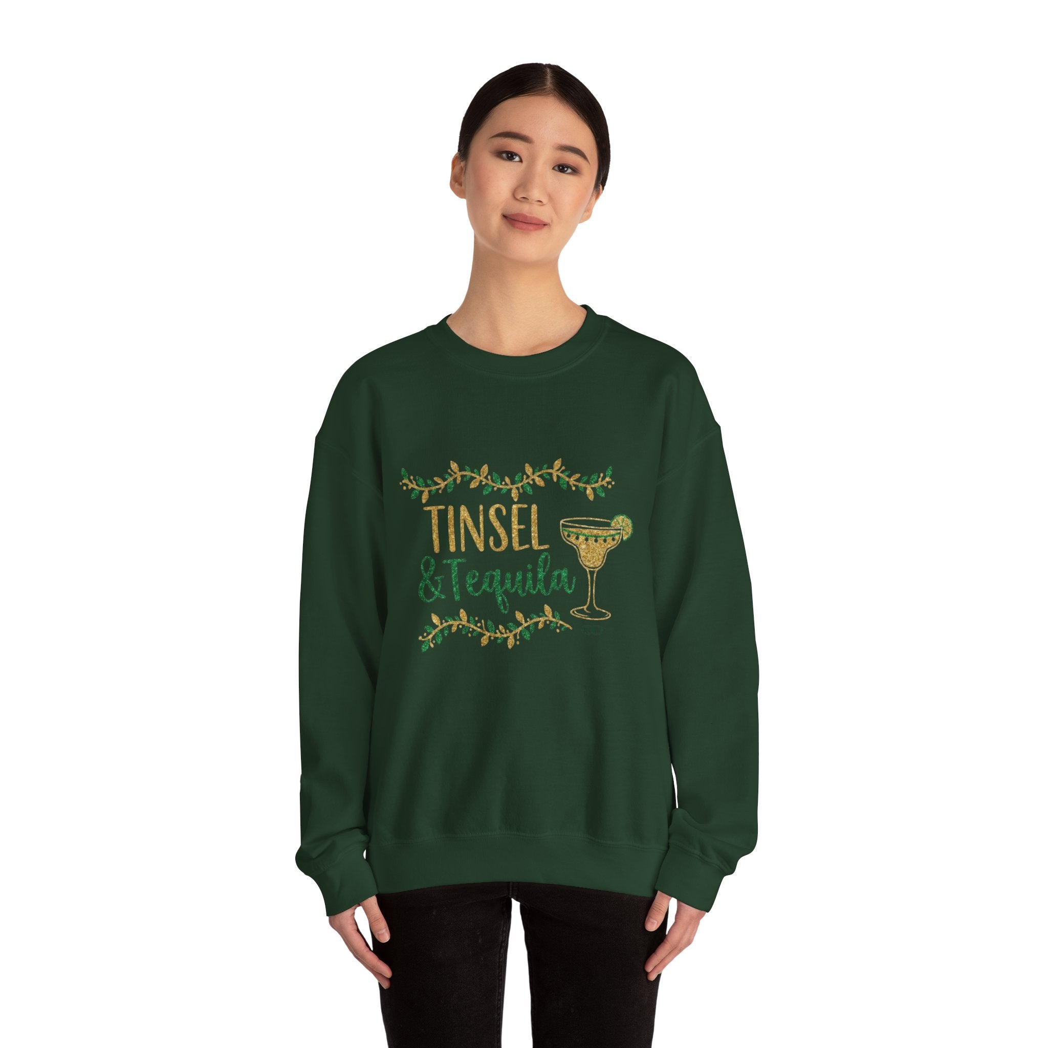 Tinsel & Tequila Holiday Sweatshirt — Festive Margarita Christmas Crewneck