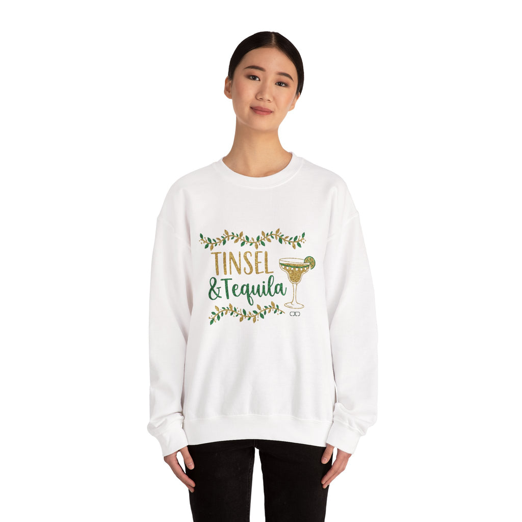 Tinsel & Tequila Holiday Sweatshirt — Festive Margarita Christmas Crewneck