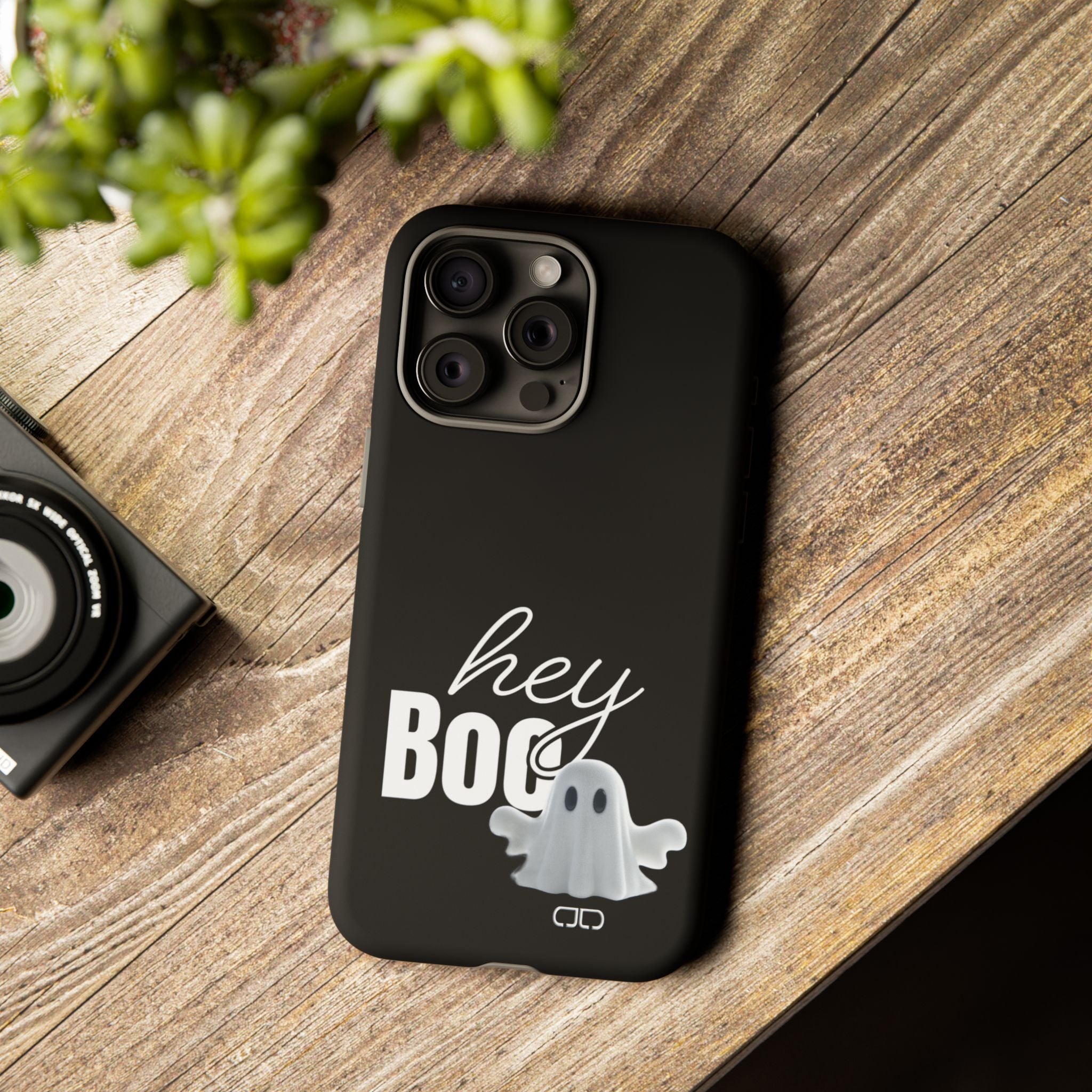 Hey Boo Tough Case, Ghost-Themed Phone Case, Cute Halloween Accessory, Spooky Gift for Friends, Tech Halloween Decor