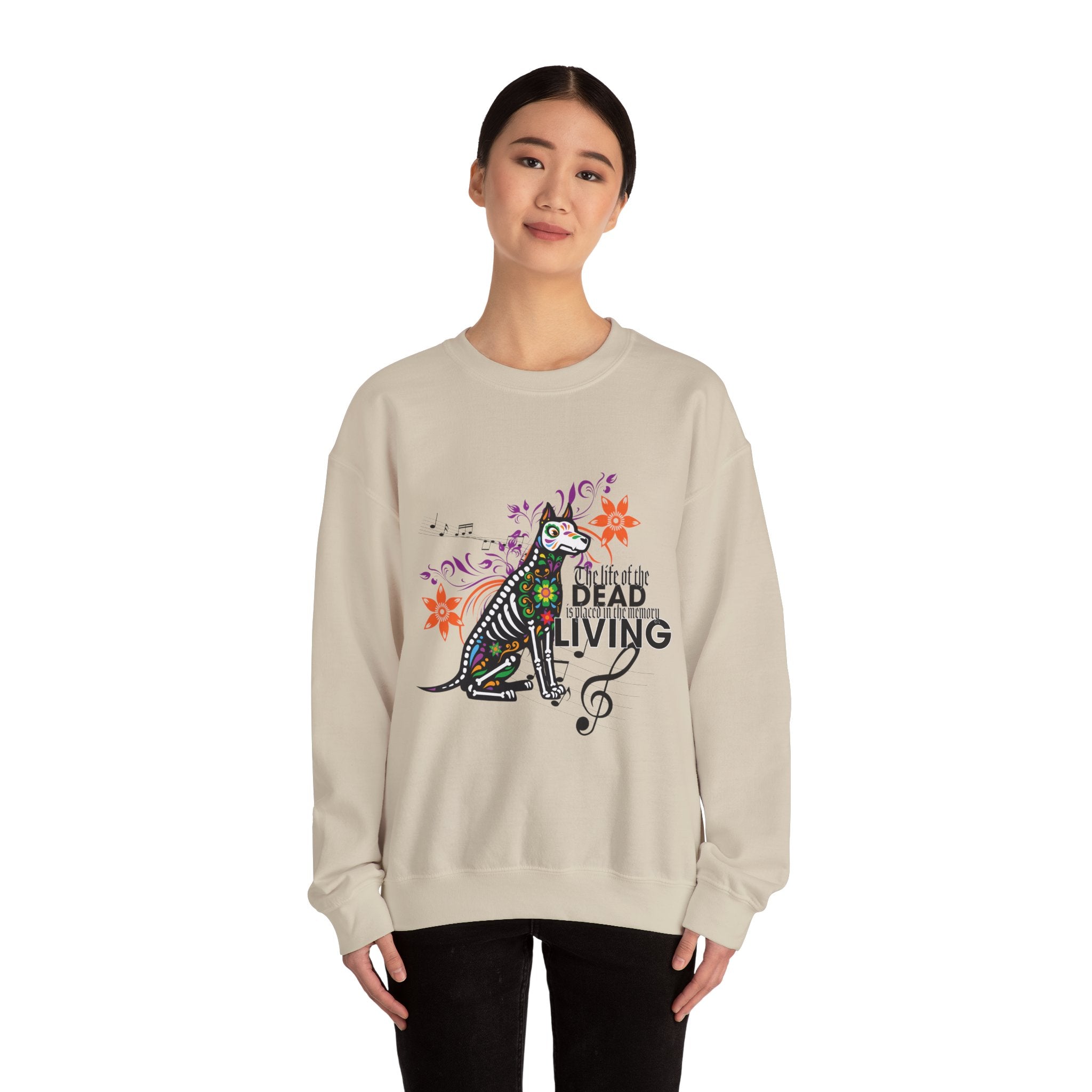 Dia de los Muertos Dog Sweatshirt, Unisex Crewneck, Halloween Apparel, Pet Lover Gift, Cozy Layering Top, Fall Fashion
