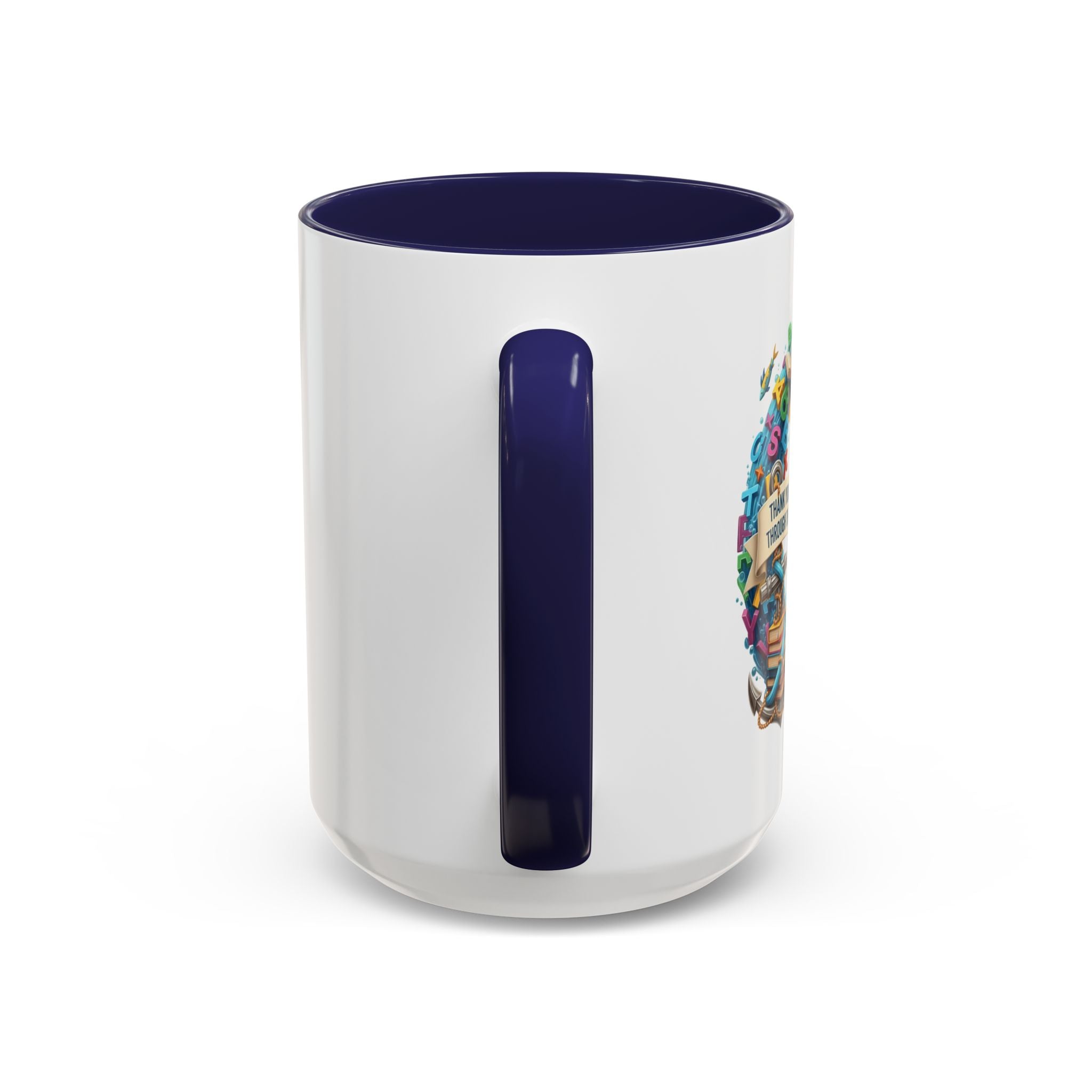 Sea of Literacy Colorful Book Lover's Accent Coffee Mug | Perfect for Home, Office, or Gift | Reading, Study, Library Decor, Teacher Appreciation